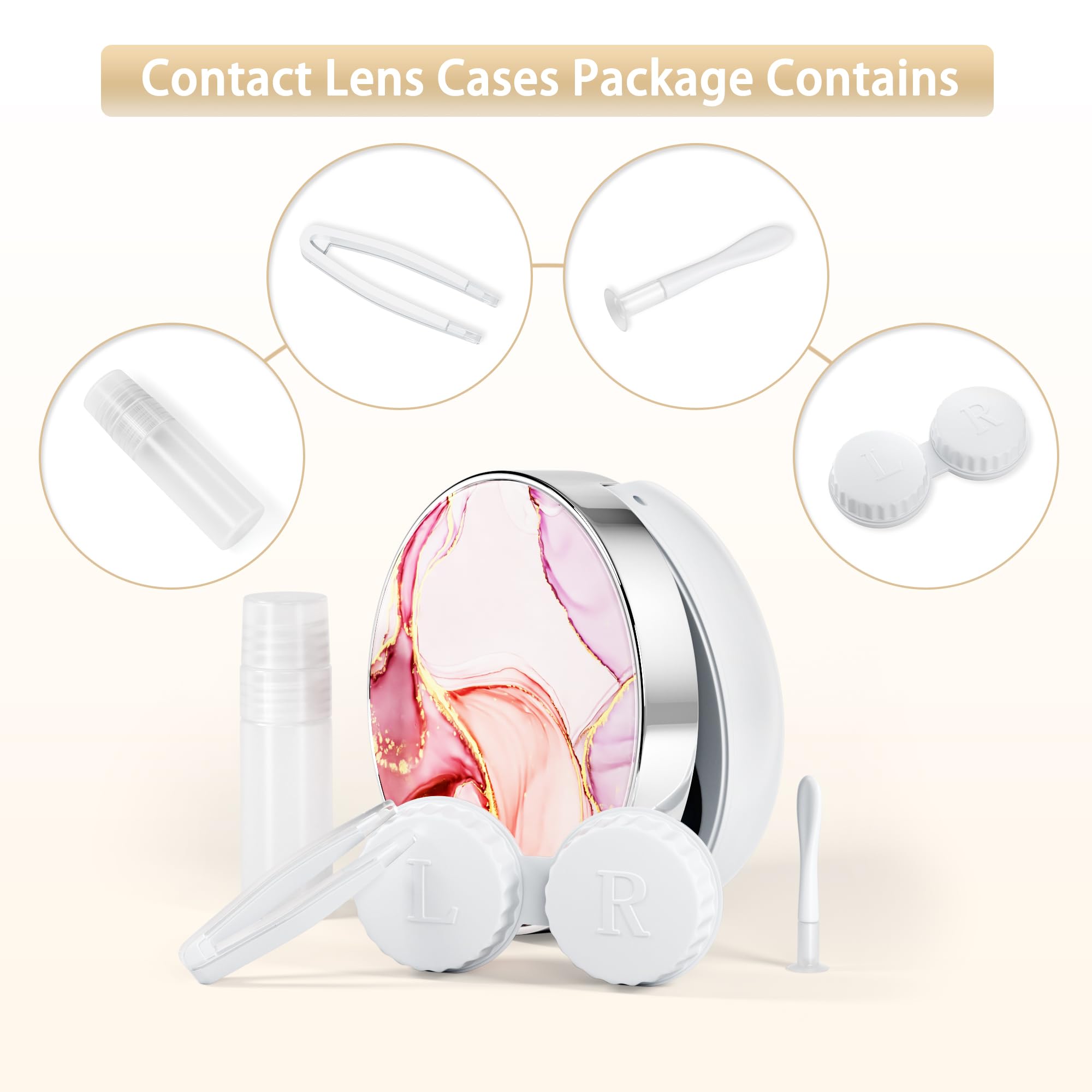 Travel Contact Lens Case with Solution - Cute & Portable Contact Lens Holder for Daily Use, Outdoor Activities & Trips | Perfect for Travelers & On-the-Go Lifestyle