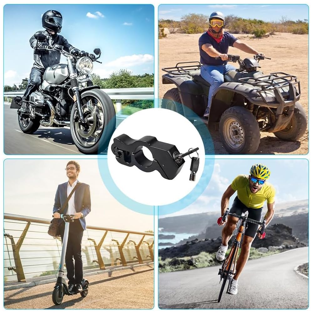 Motorcycle Locks Anti Theft - 2pcs Handlebar & Helmet Lock for Bikes, ATVs, Scooters - Secure Parking & Riding