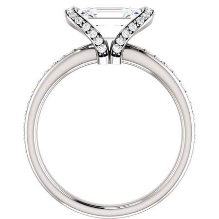 4 CT Emerald Colorless Moissanite Engagement Ring Set for Women - Sterling Silver Wedding Bridal Ring Set with Solitaire Prong - Anniversary Promise Gift for Her - Perfect for Proposals, Weddings & Special Occasions