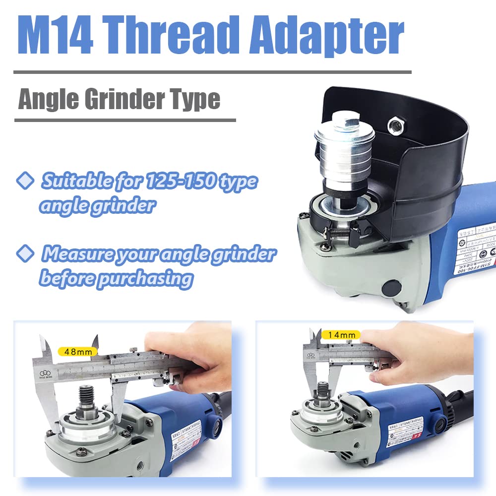 Mesee M14 Thread Quick Change Angle Grinder to Grooving Machine Adapter - Silver | Angle Grinder Slotter Conversion Head & Variable Slotting Tool Accessory | Perfect for Metalworking, Wood Carving & DIY Projects