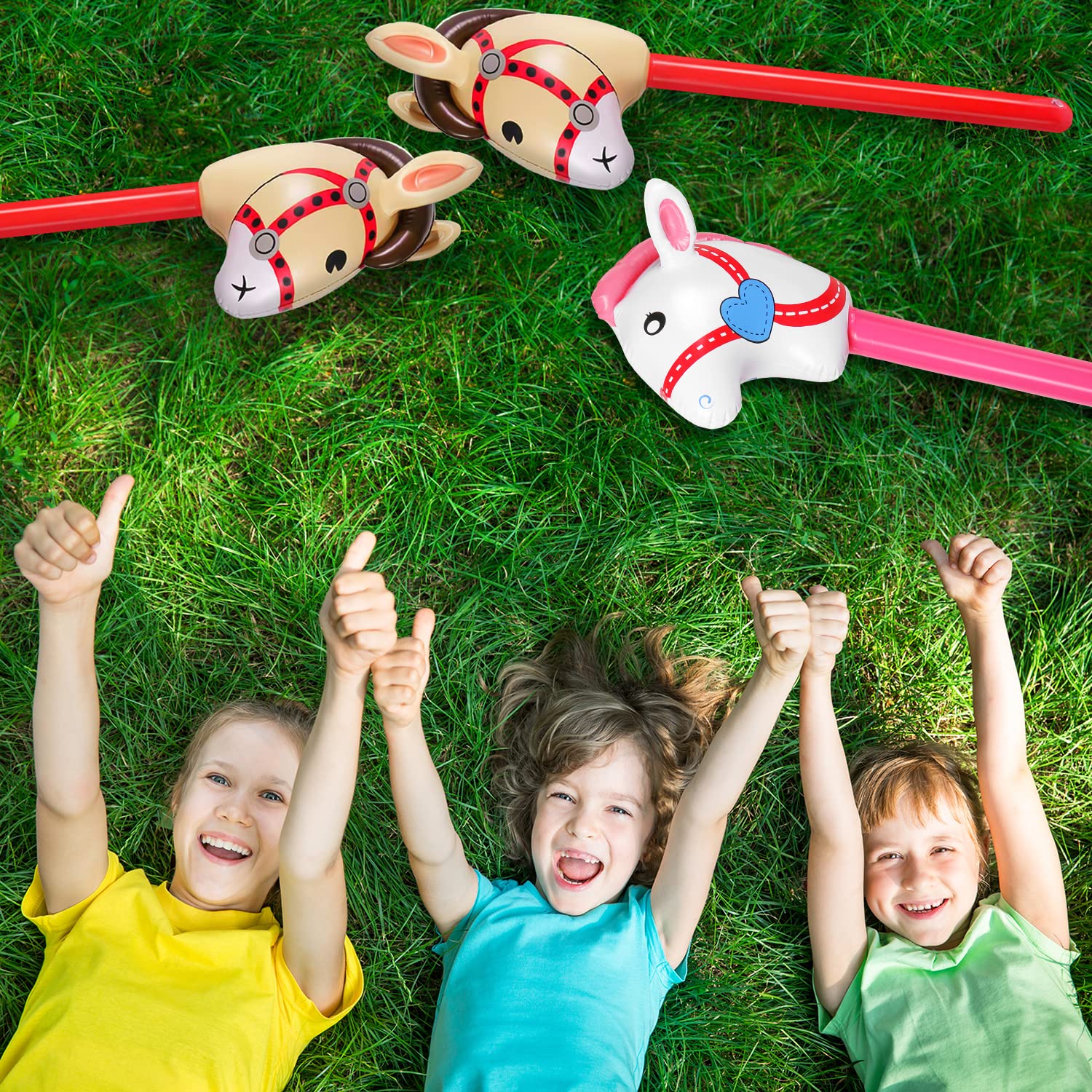 8-Piece Inflatable Stick Horse Set - 37