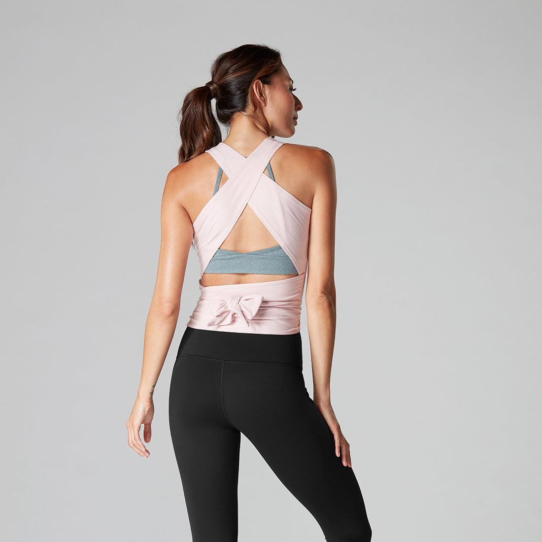 Tavi Noir Wrap Around Tank Top for Women - Sexy Sleeveless Cami Shirt with Built-in Bra - Perfect for Yoga, Gym, and Summer Outfits