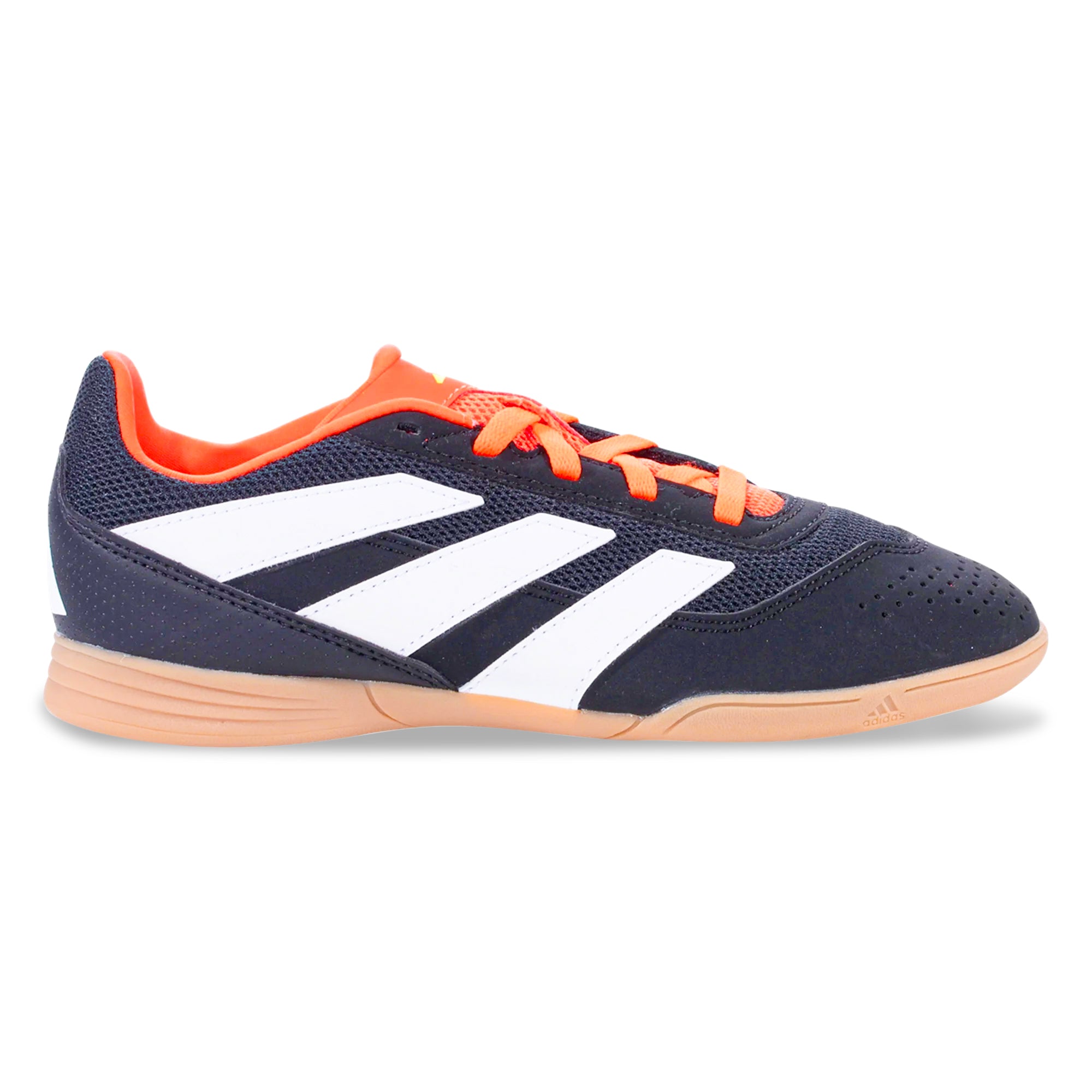 Adidas Jr. Predator Club Sala Indoor Soccer Shoes for Kids - Black/White/Orange - Youth Indoor Football Cleats for Training & Matches