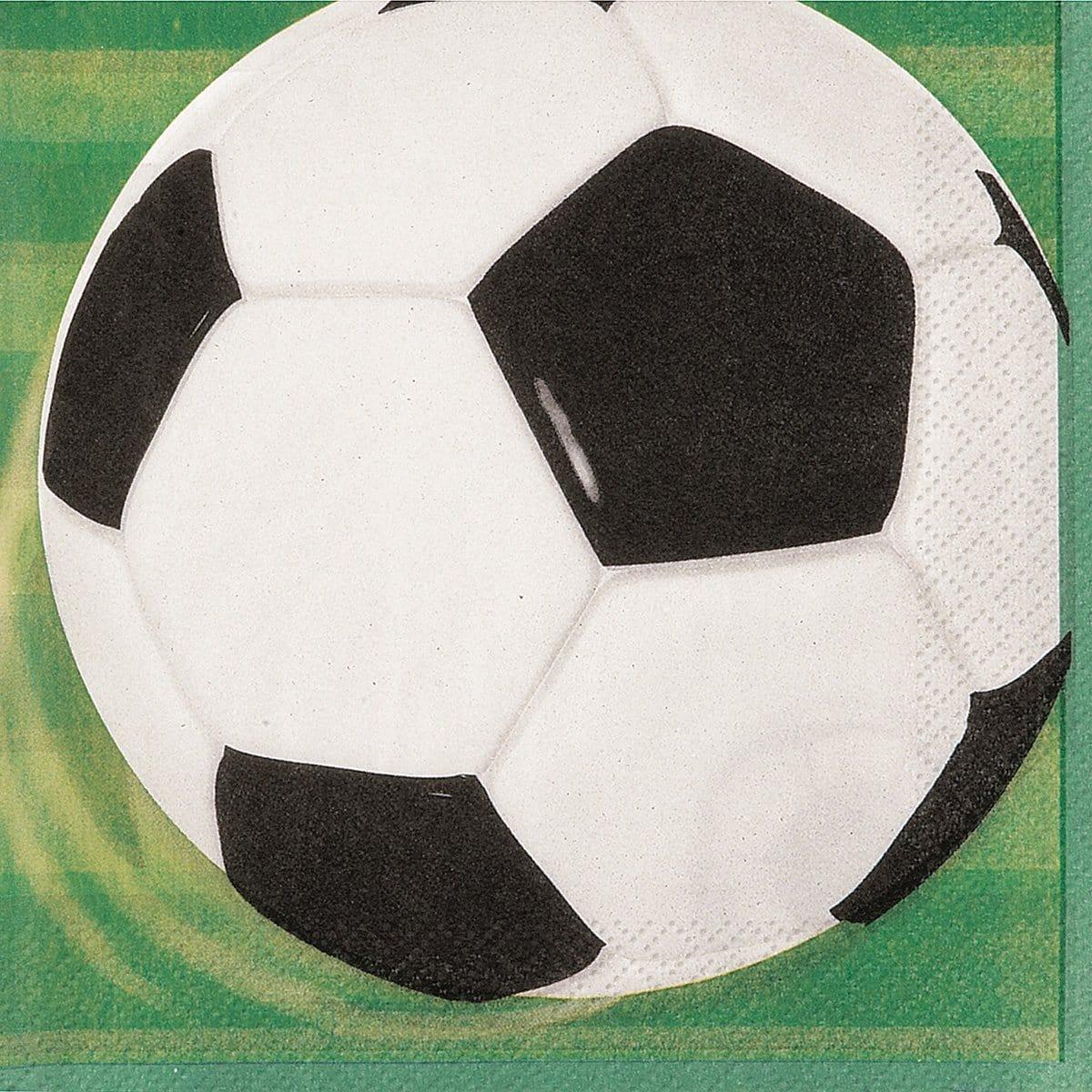 3D Soccer Lunch Napkins - Pack of 16 - Perfect for Birthday Parties, Picnics & School Lunches