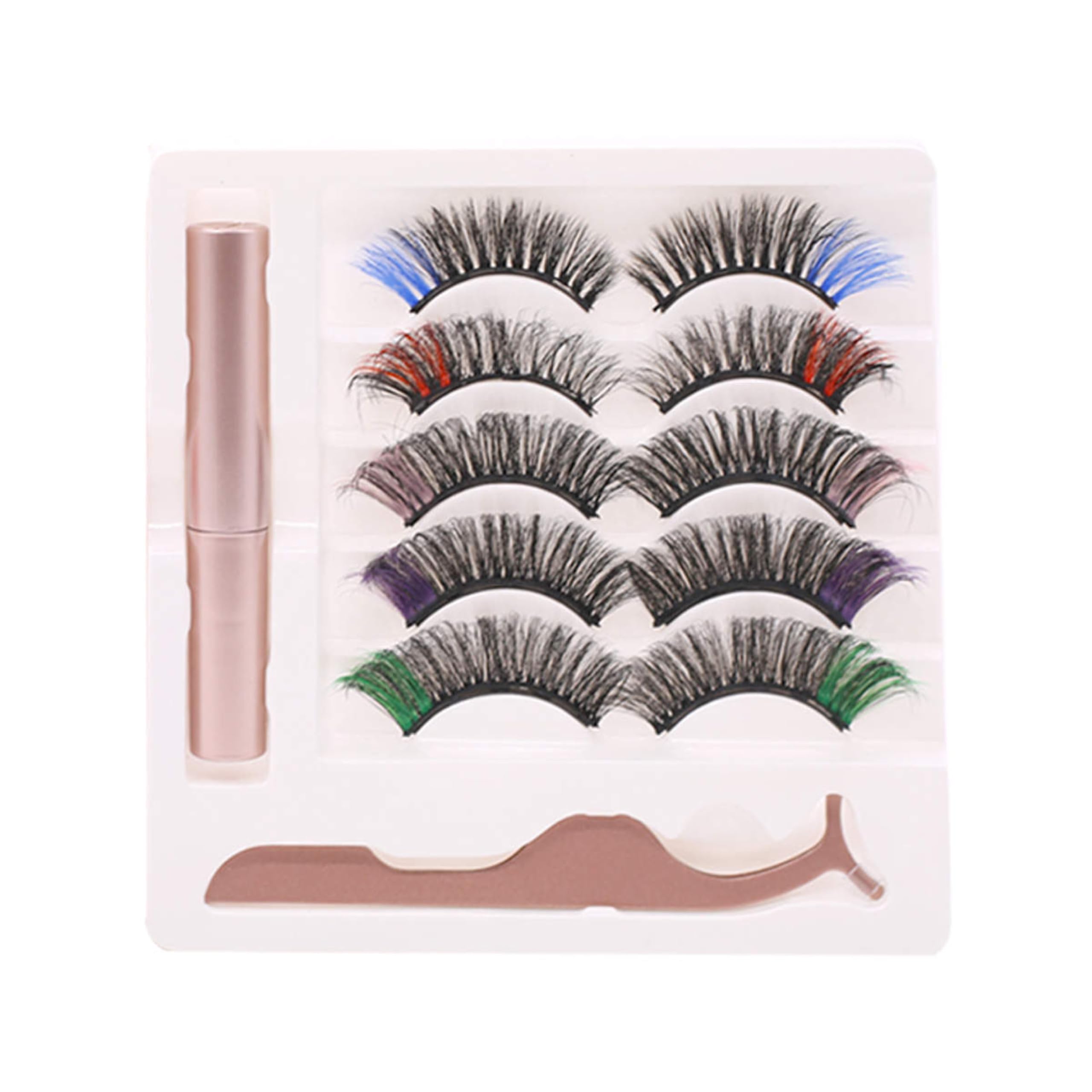 Vibrant Magnetic Eyelashes Kit - 5 Pairs Reusable False Eyelashes with Volume Effect, Easy Application for Natural Look | Perfect for Parties, Weddings & Daily Makeup | QXD Beauty
