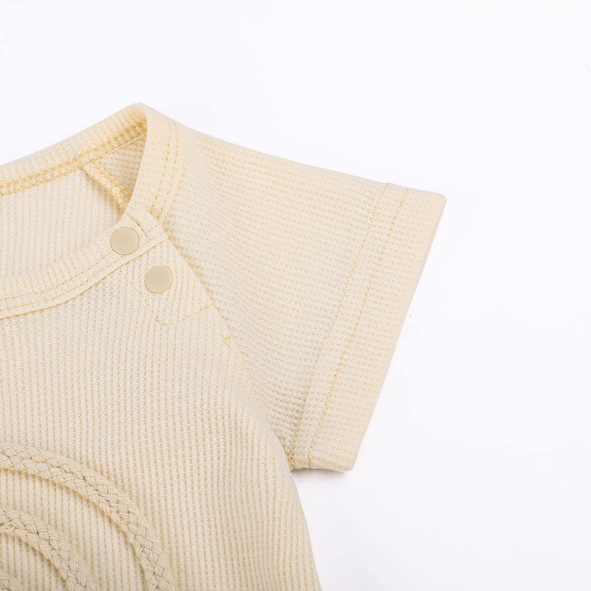 Unisex Newborn Baby Summer Clothes - Short Sleeve Waffle Knit Romper Jumpsuit One-Piece Outfit | Soft & Breathable Cotton Playsuit for Infants 0-24 Months | Perfect for Playtime, Beach & Family Outings