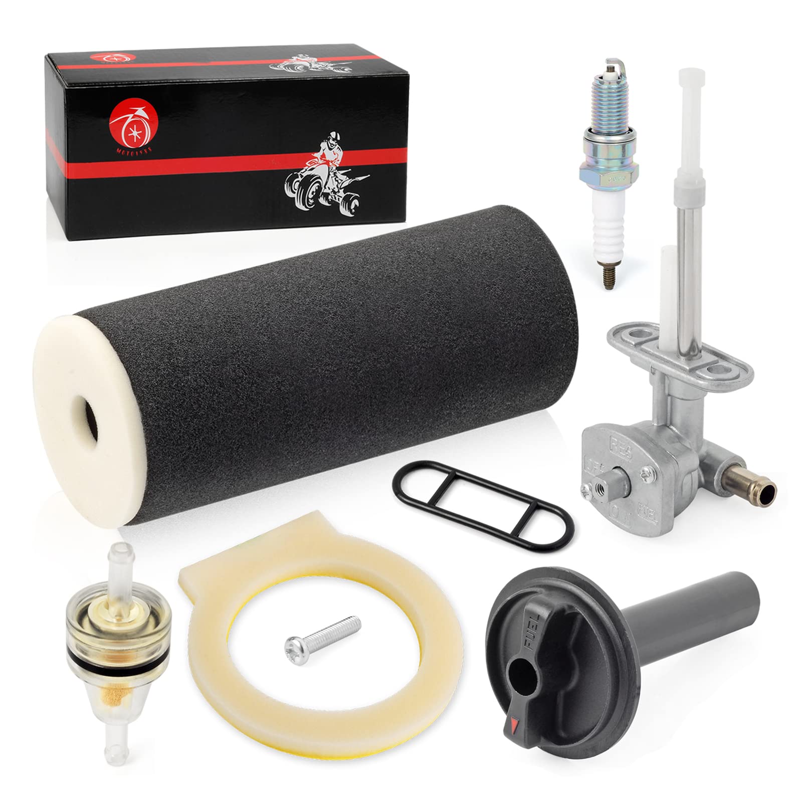High-Performance Air Filter Foam & Fuel Valve Petcock & Lever Compatible with YAMAHA Grizzly 660 2002-2008 ATV - Perfect for Off-Roading, Hunting & Trail Riding