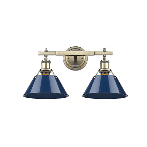 Aged Brass with Navy Blue Shade