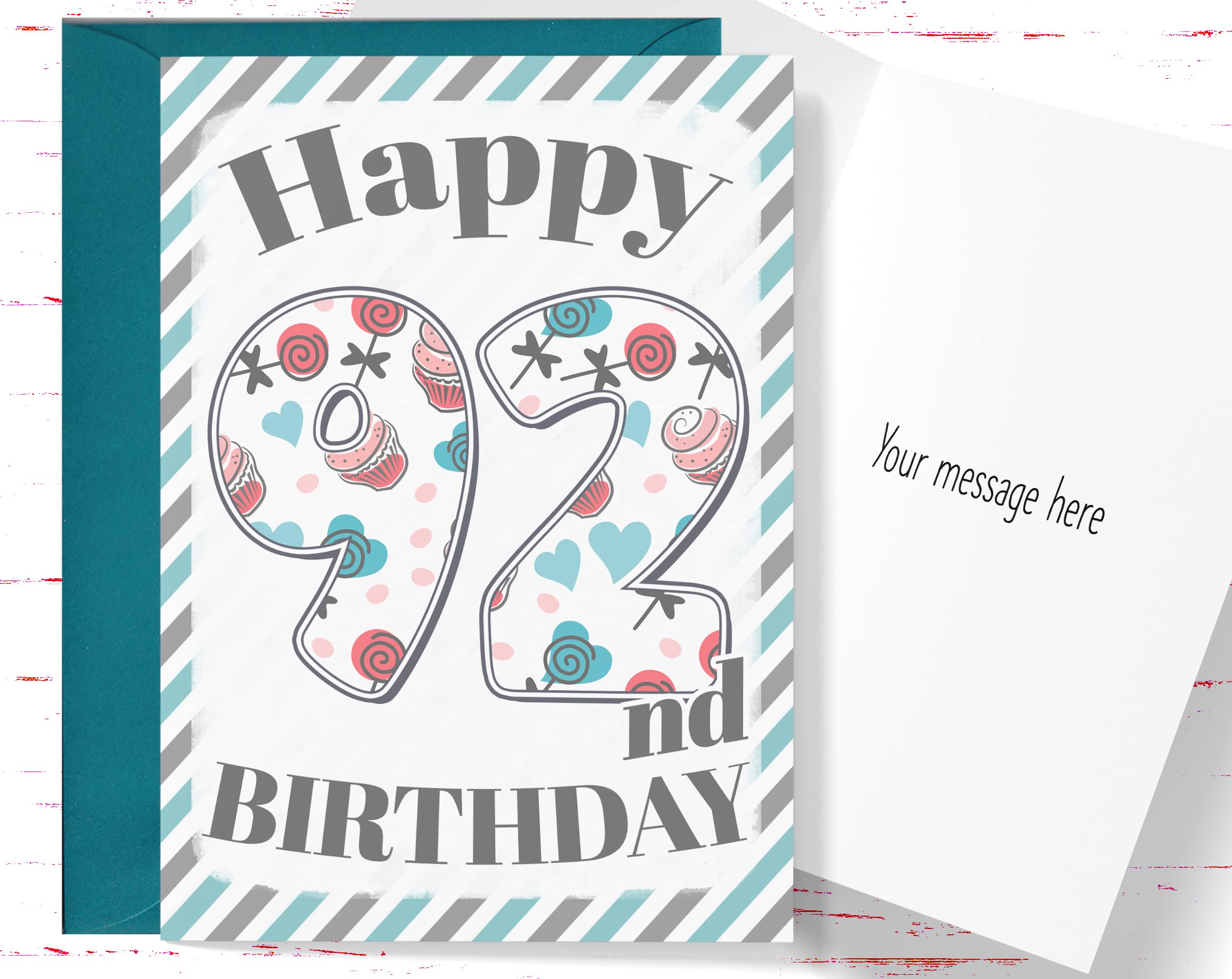 92nd Birthday Card for Him or Her - Perfect for Grandparents & Seniors