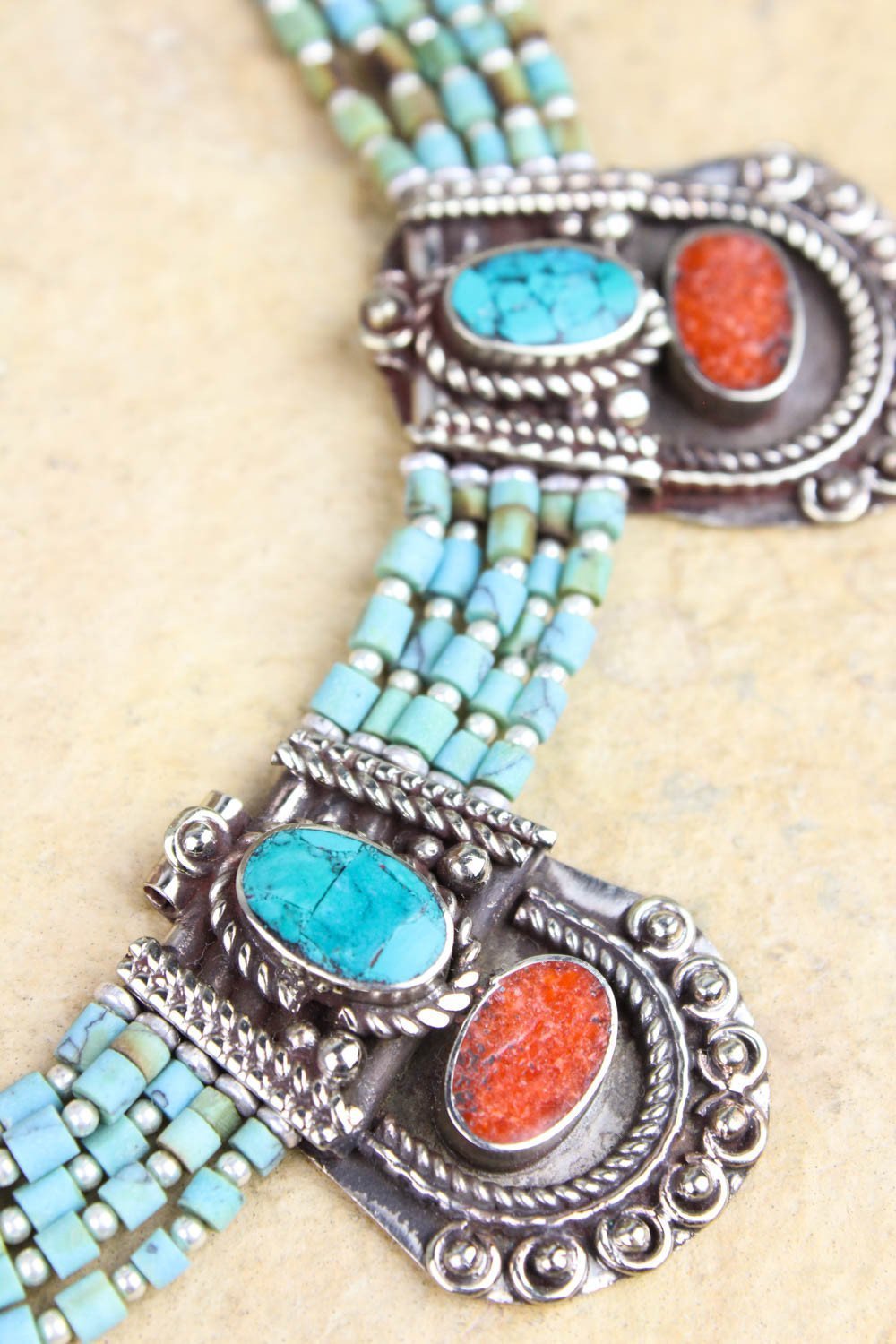 Annapurna Turquoise Tibetan Necklace - Handmade Sterling Silver Pendant with Genuine Gemstone | Spiritual Jewelry for Meditation, Yoga & Boho Fashion
