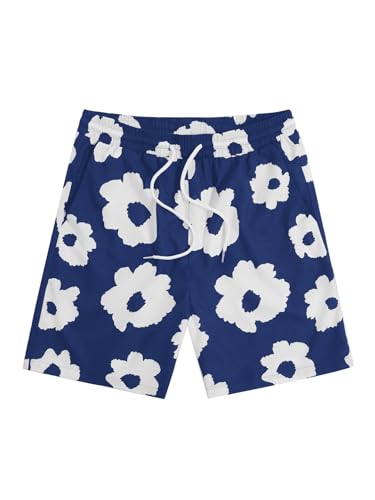 Dark Blue Floral Print