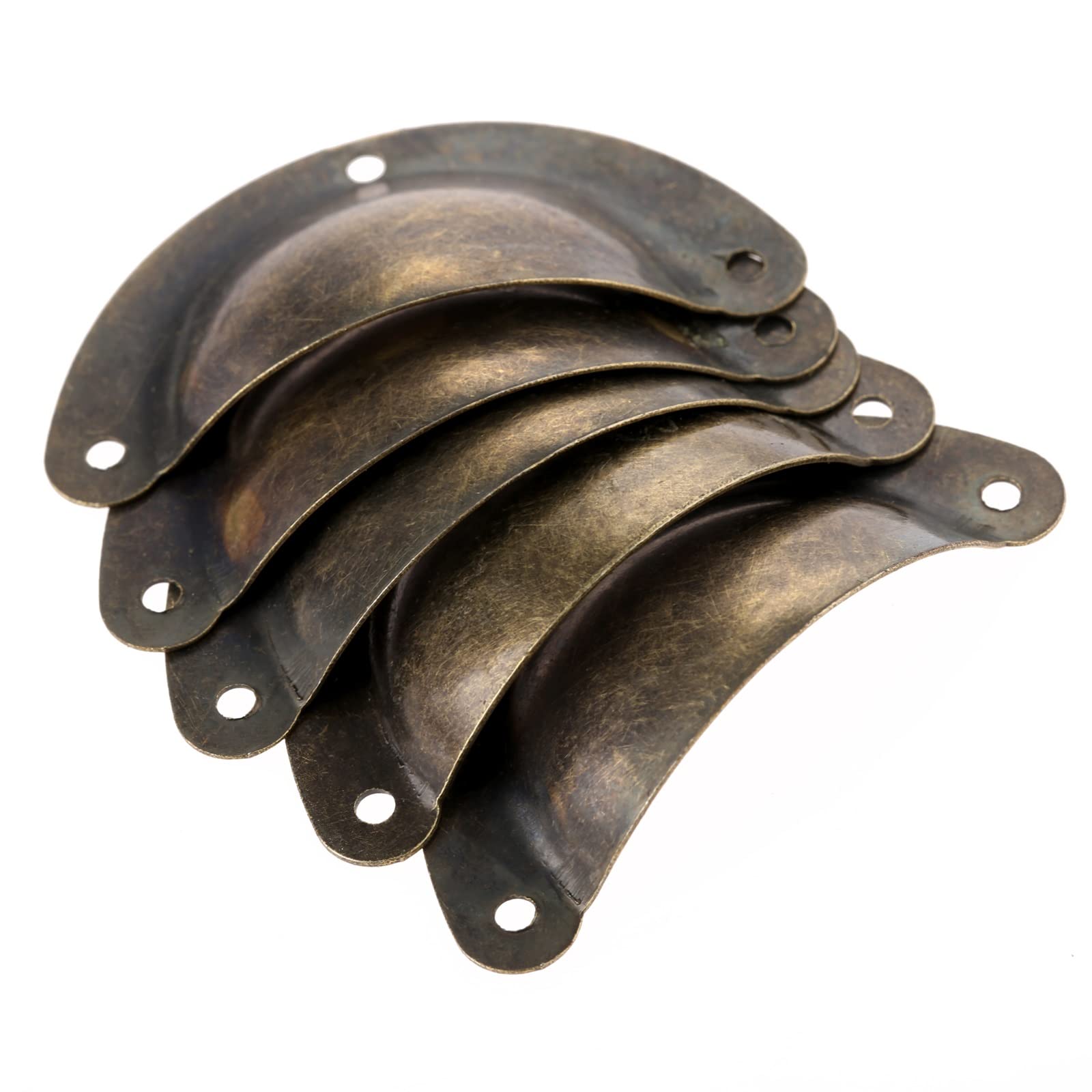 5Pcs Antique Cabinet Shell Pull Handles - Vintage Drawer & Door Handles with Screws - Perfect for Kitchen Cabinets, Dressers & Furniture Restoration Projects
