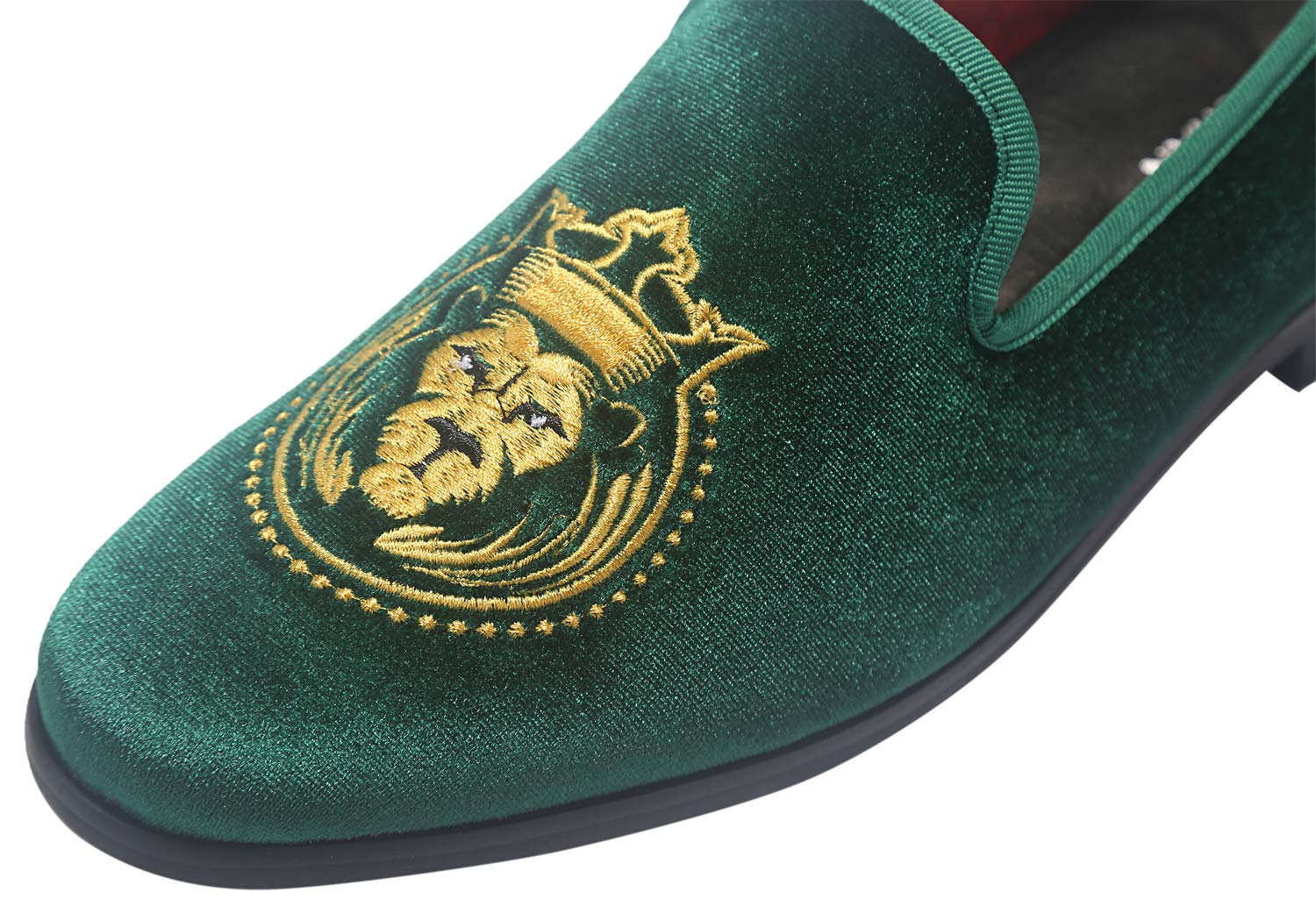 ELANROMAN Men's Velvet Loafers - Fashion Embroidered Slip-On Dress Shoes for Wedding, Prom, Party & Formal Occasions - Comfortable & Stylish Casual Wear