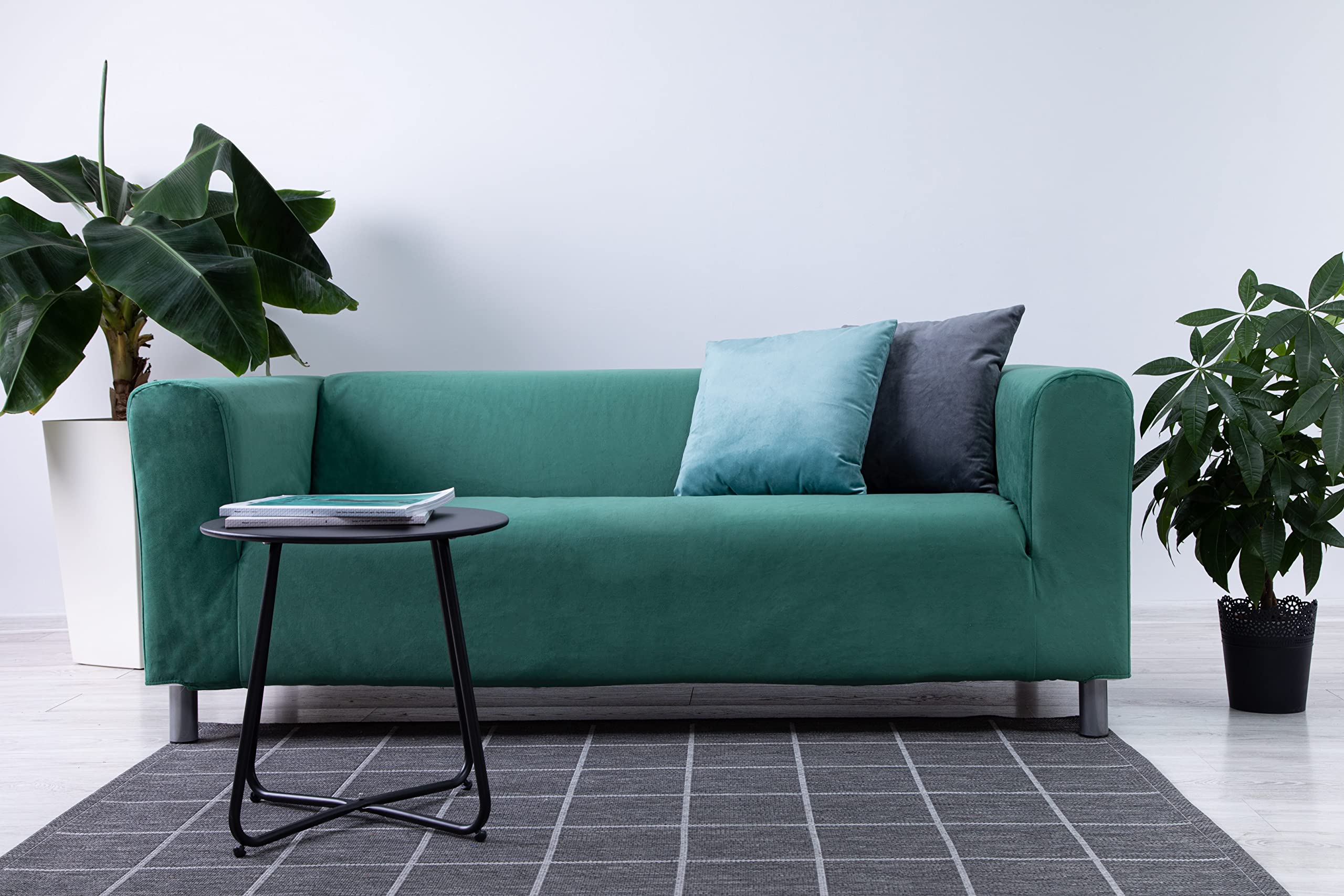 MASTERS OF COVERS Snug Fit Classic Velvet Sofa Slipcover for IKEA Klippan 2-Seater Loveseat - Green Velvet Replacement Cover | Perfect for Living Room, Bedroom & Home Decor