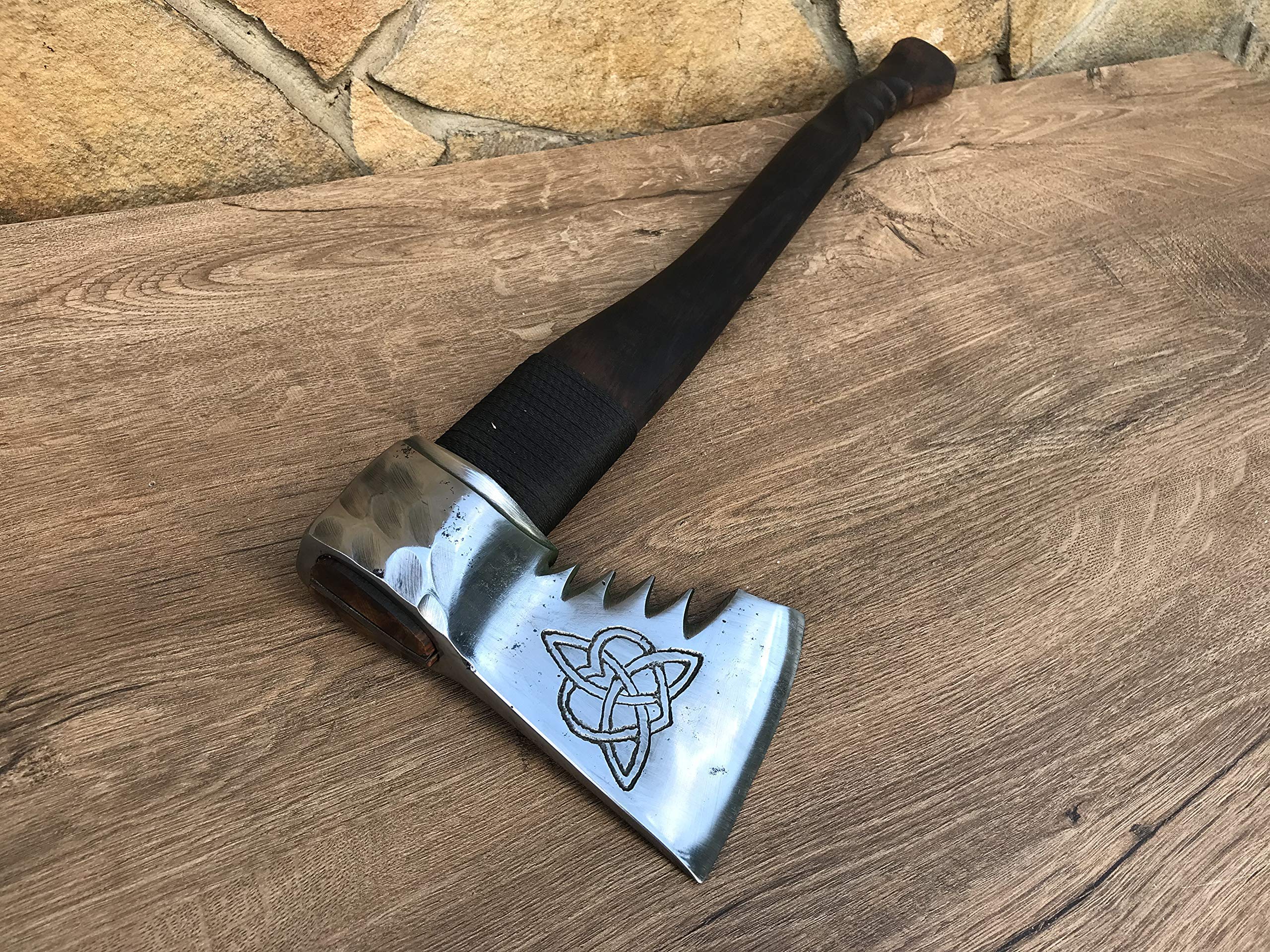 Celtic Love Knot Viking Axe Hatchet - Handcrafted Iron Axe for Men, Unique Manly Gift for Anniversary, Birthday & Special Occasions - Perfect for Outdoor Adventures, Camping & Viking Reenactments