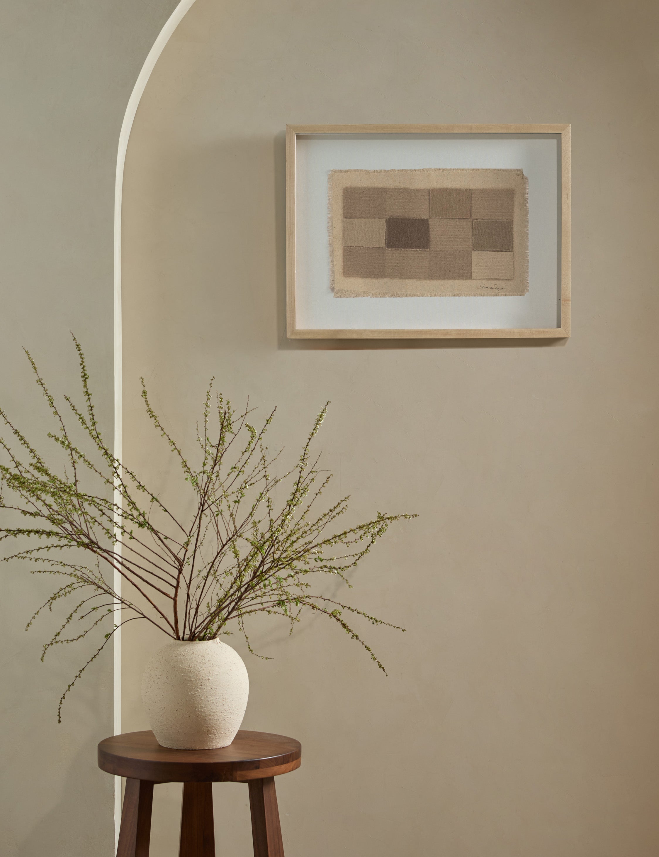 Checkered Earth Tones Wall Art by Shaina Page - Modern Abstract Canvas Painting for Living Room, Bedroom & Office Decor