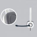 Logitech H150 Wired Stereo Headset with Noise-Cancelling Microphone, 3.5mm Audio Jack & In-Line Controls - Compatible with PC, Mac, Laptop (White) - Perfect for Online Meetings, Gaming & Remote Work