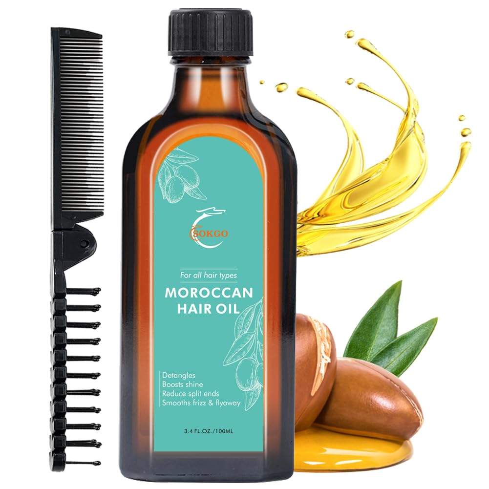 Premium Moroccan Argan Oil for Hair - Deep Repair Treatment for Split Ends, Frizz & Flyaways | Extra Strength Nourishment for Dry, Damaged Hair | Perfect for Daily Hair Care & Styling