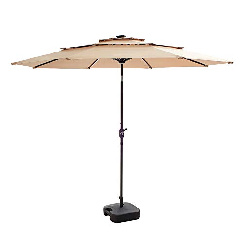 9.8 FT Patio Umbrella and Base Khaki