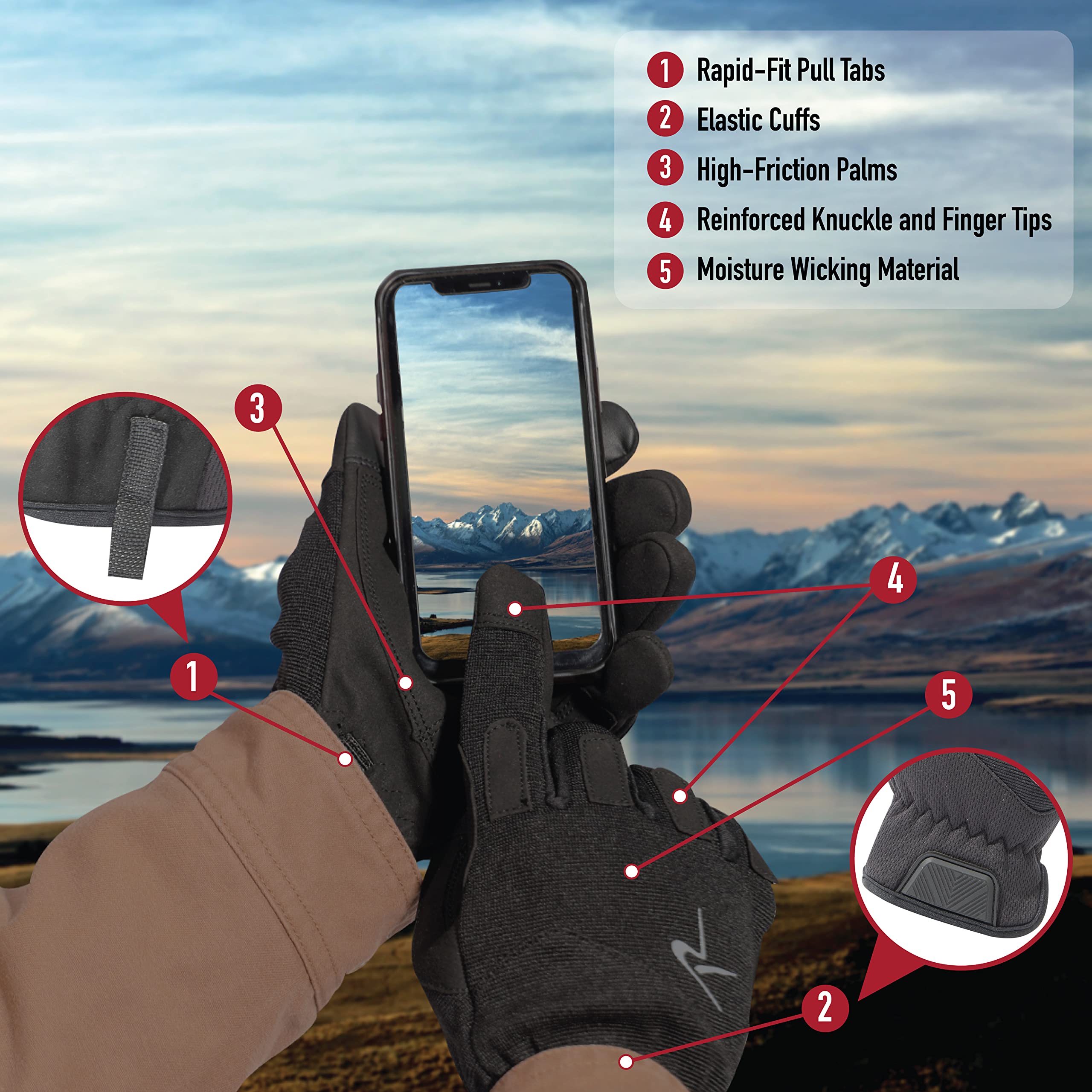 Rothco Rapid Fit Duty Gloves - Tactical Work Gloves for Men & Women - Durable & Comfortable for Construction, Outdoor Work, and DIY Projects
