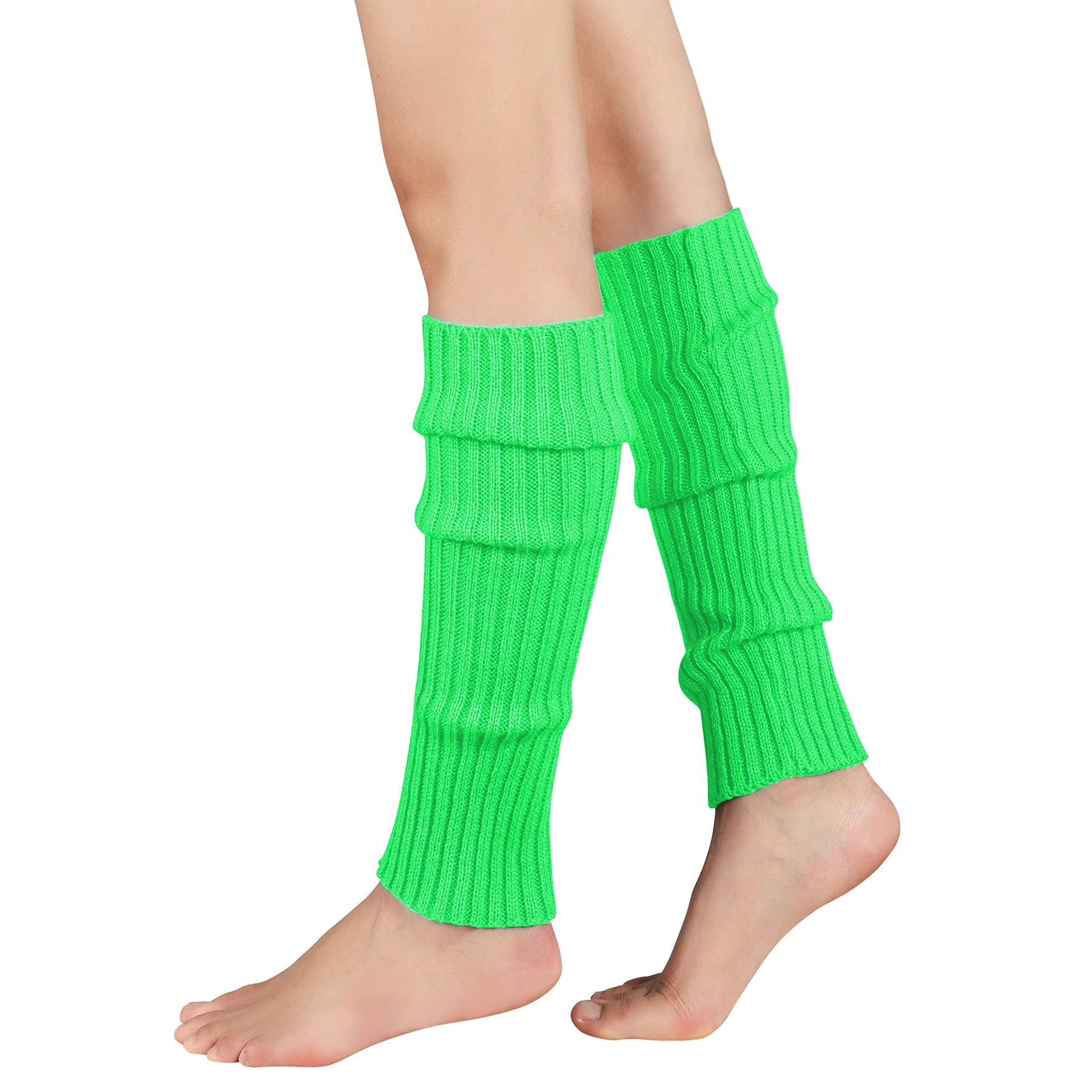 Zando Women's Knitted Leg Warmers for Sports & Party - 80s Style Ribbed Socks