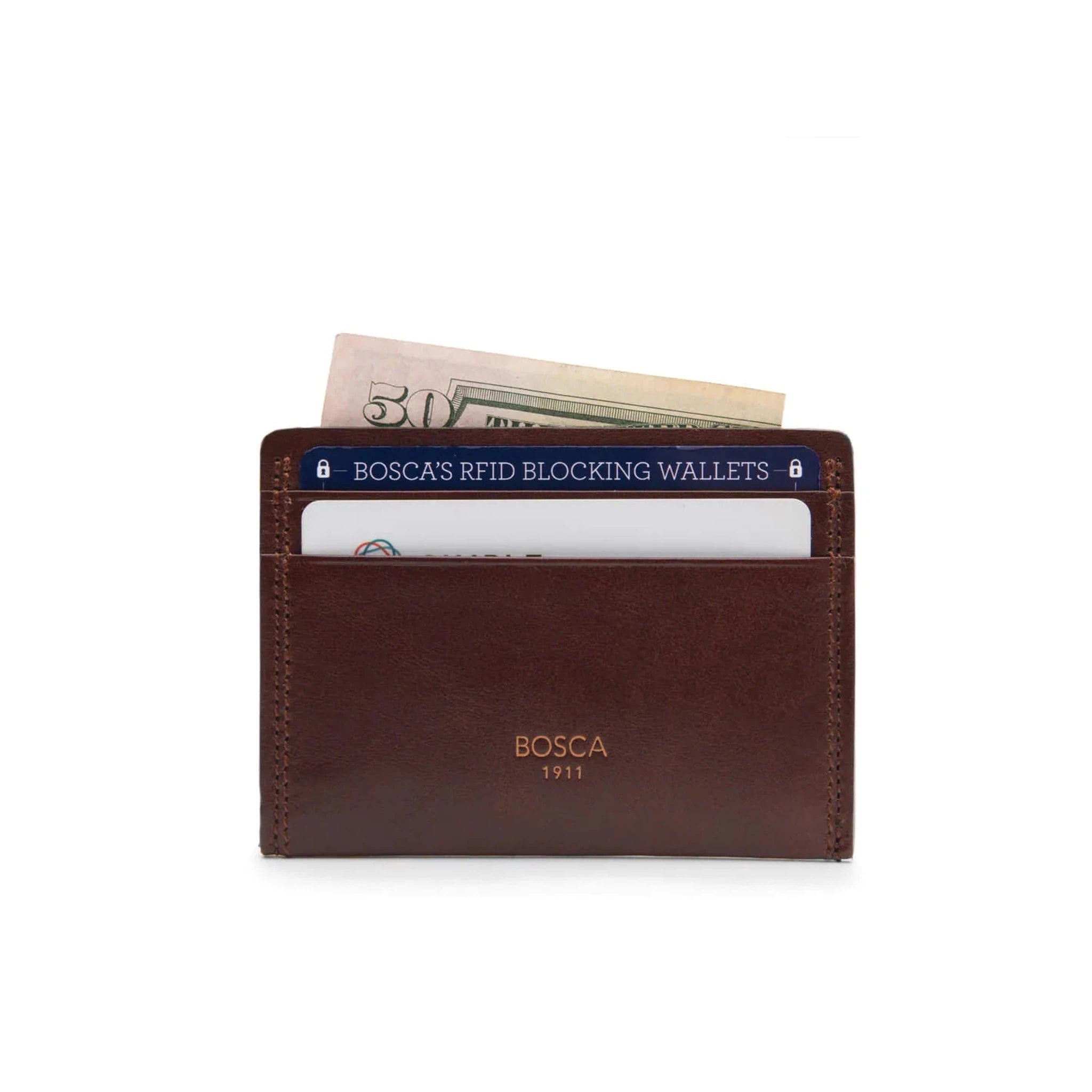 Bosca Dolce Leather Weekend Wallet for Men & Women - Slim RFID Blocking Bifold Wallet - Perfect for Travel, Business & Everyday Use