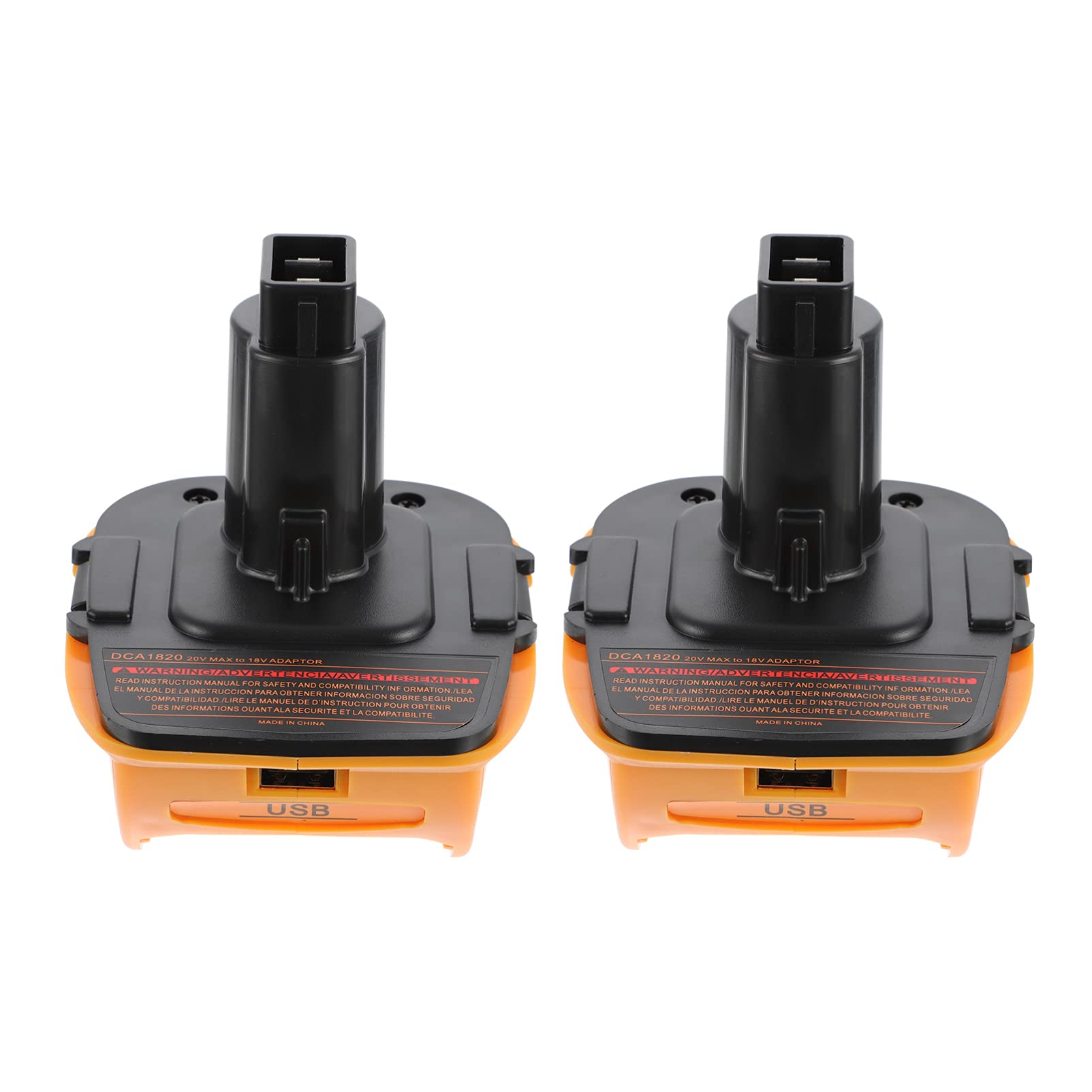 2 Sets DCA1820 Battery Charger Adapter - Power Connector & Conversion Converter for Lithium Ion Batteries - Compatible with Dewalt 18V/20V Tools - Ideal for Power Drills, Saws & Outdoor Equipment Charging