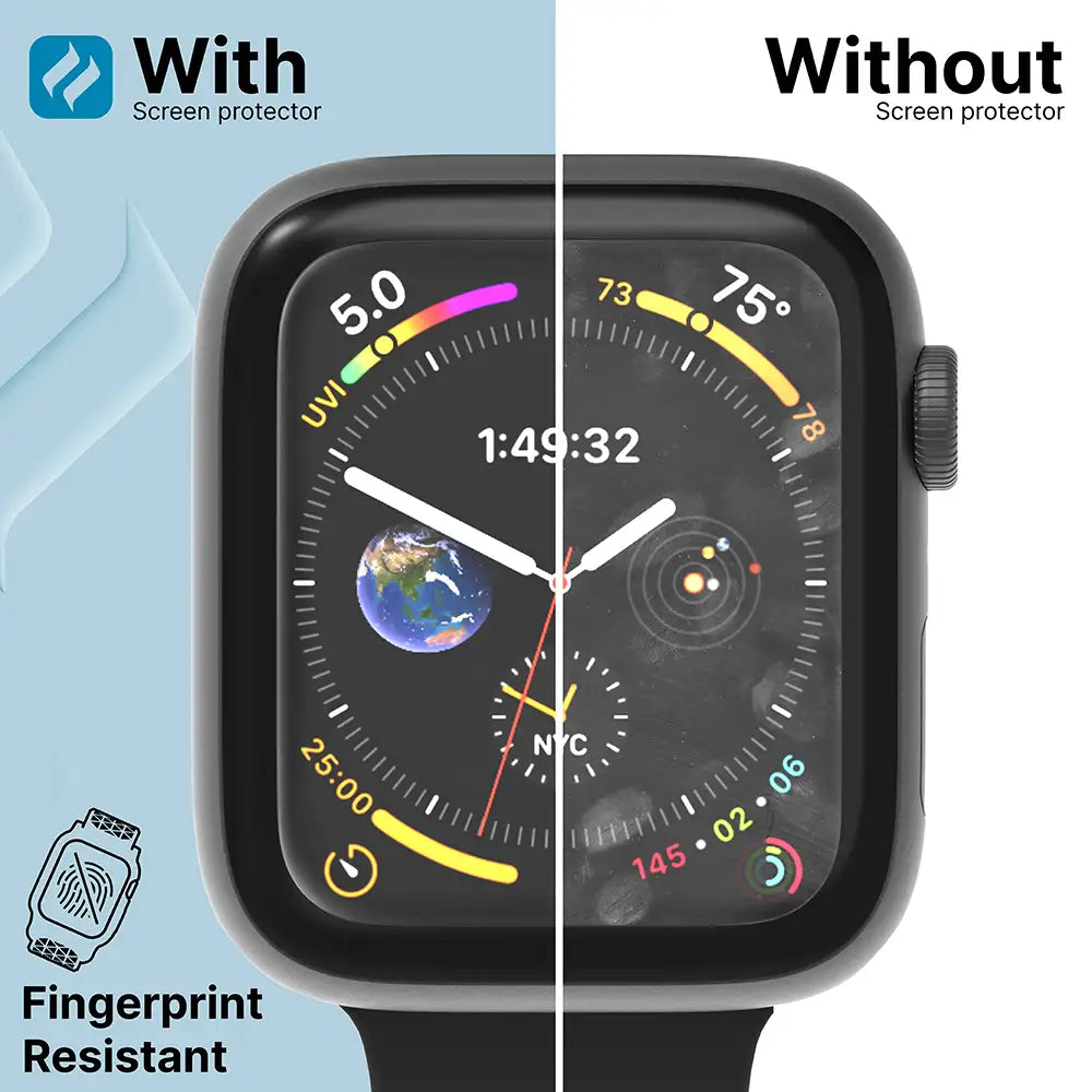 44mm Tempered Glass Screen Protector (2 Pack) for Apple Watch Series 6/5/4/SE (Gen 2/1) - Shatterproof, Bubble-Free, HD Clear Protection for Workouts & Daily Use