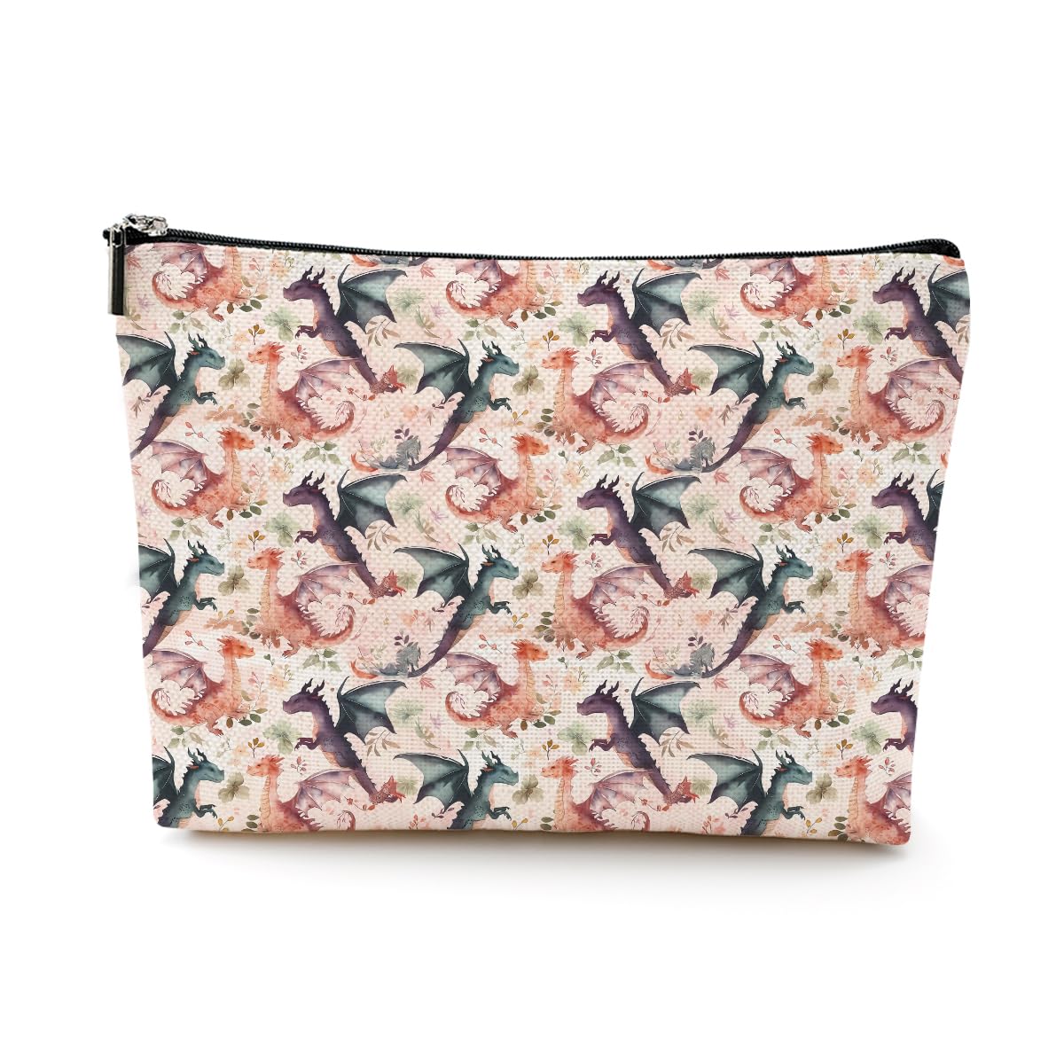 Cute Dragon Makeup Bag - Funny Dragon Lover Gifts for Women, Sister, Grandma - Waterproof Cosmetic Pouch for Travel, Birthday, Christmas & Mothers Day - Perfect Gift for Animal Lovers & Fantasy Fans