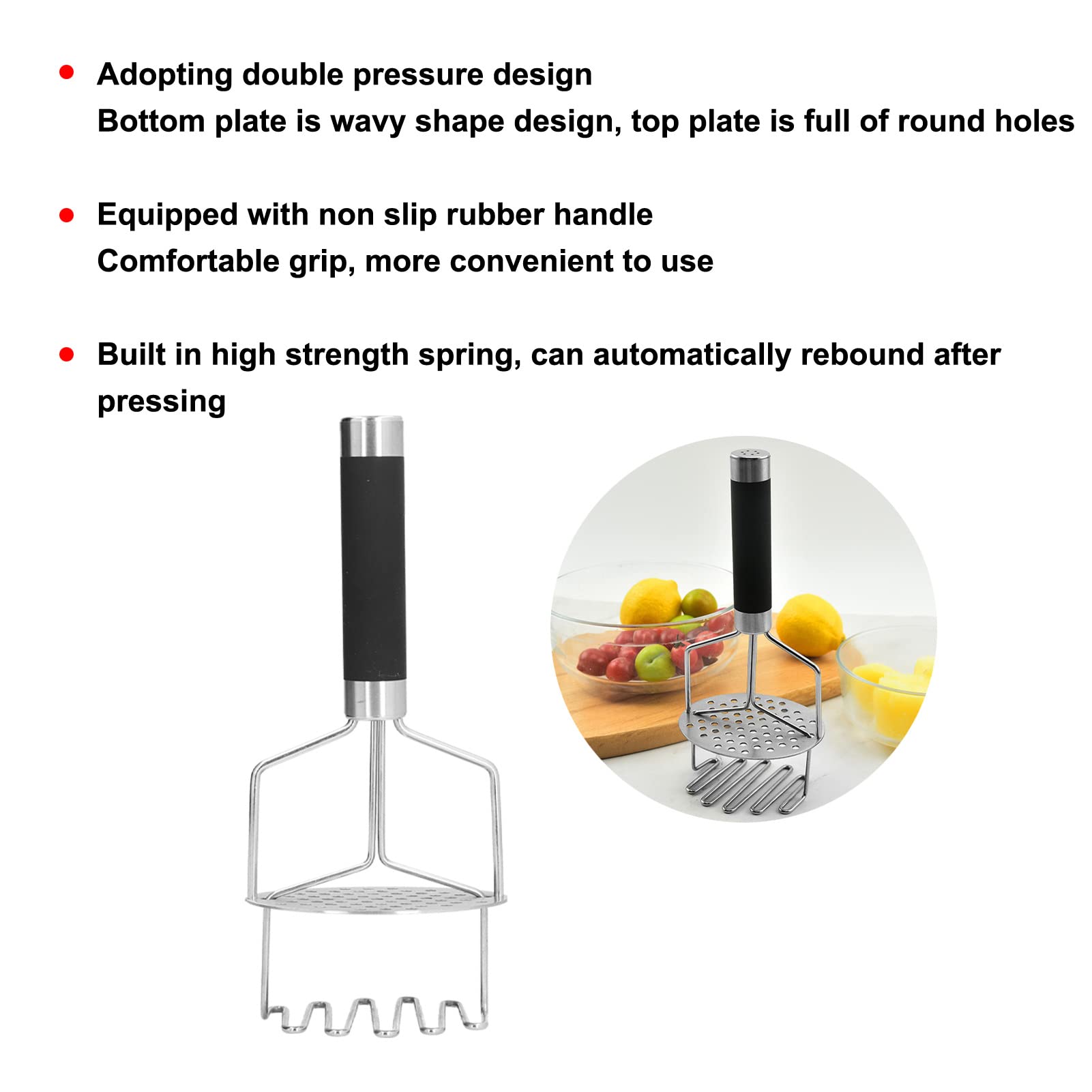 Stainless Steel Potato Ricer & Masher - Heat Resistant Kitchen Tool for Perfect Mashed Potatoes, Baby Food & Purees | Ideal for Home Cooking, Restaurants & Meal Prep