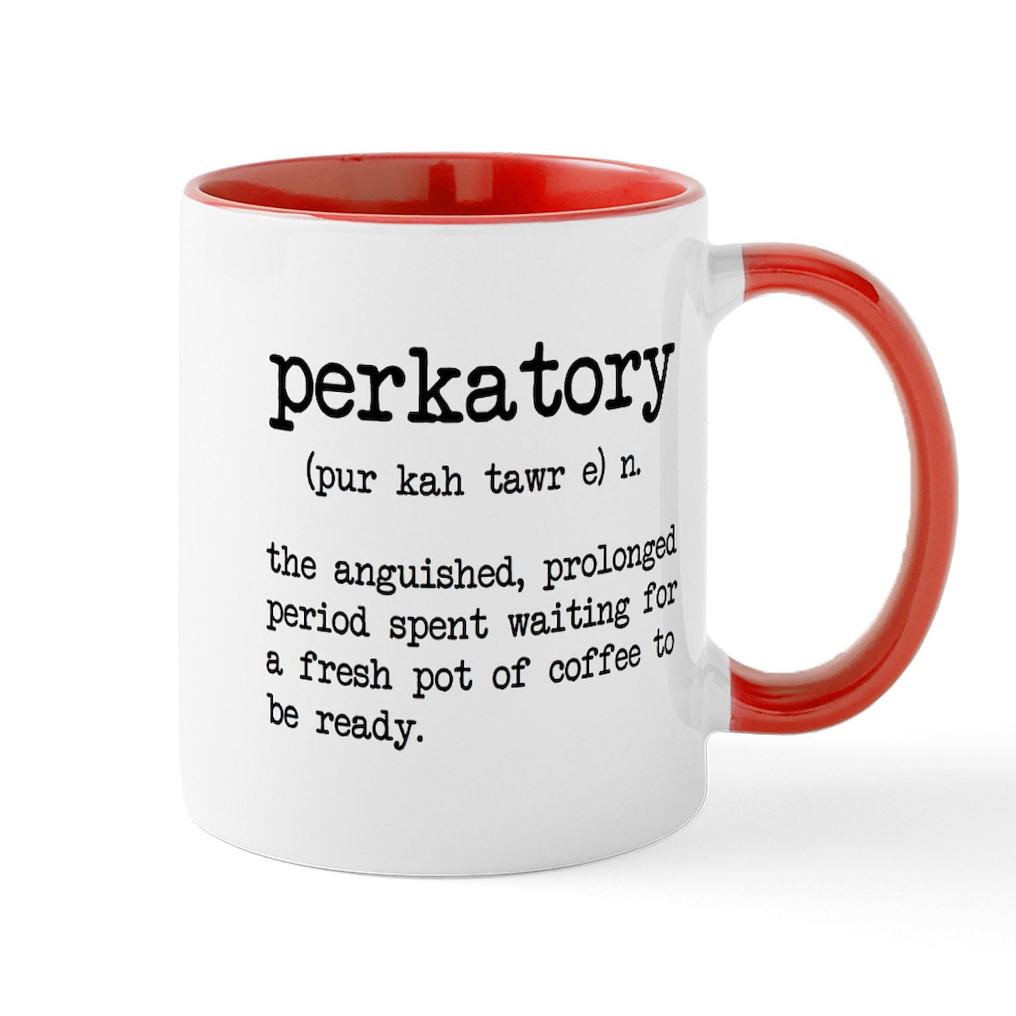 Perkatory 11 oz (325 ml) Ceramic Coffee Mug - Funny Novelty Gift for Coffee Lovers, Perfect for Home, Office & Gifts