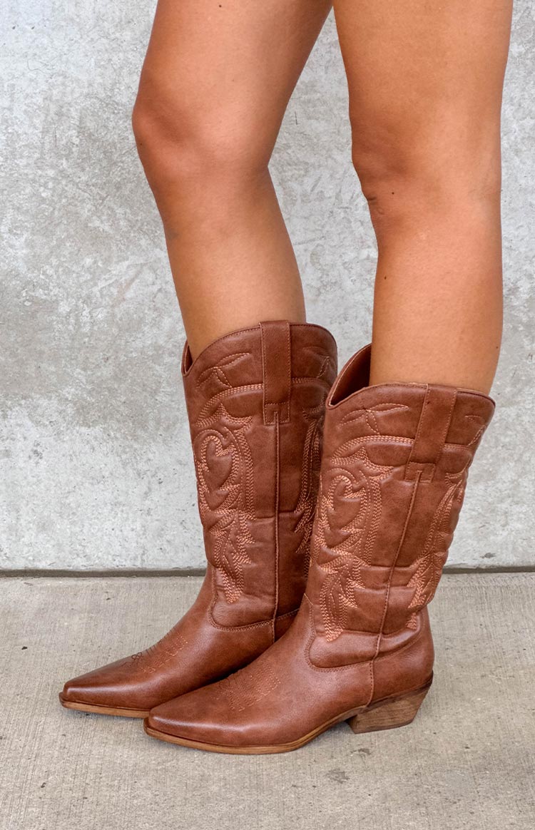 Billini Ottile Tan Cowboy Boots for Women - Western Style Leather Ankle Boots with Pointed Toe & Block Heel | Perfect for Country Music Festivals, Rodeos & Fall Fashion Outfits
