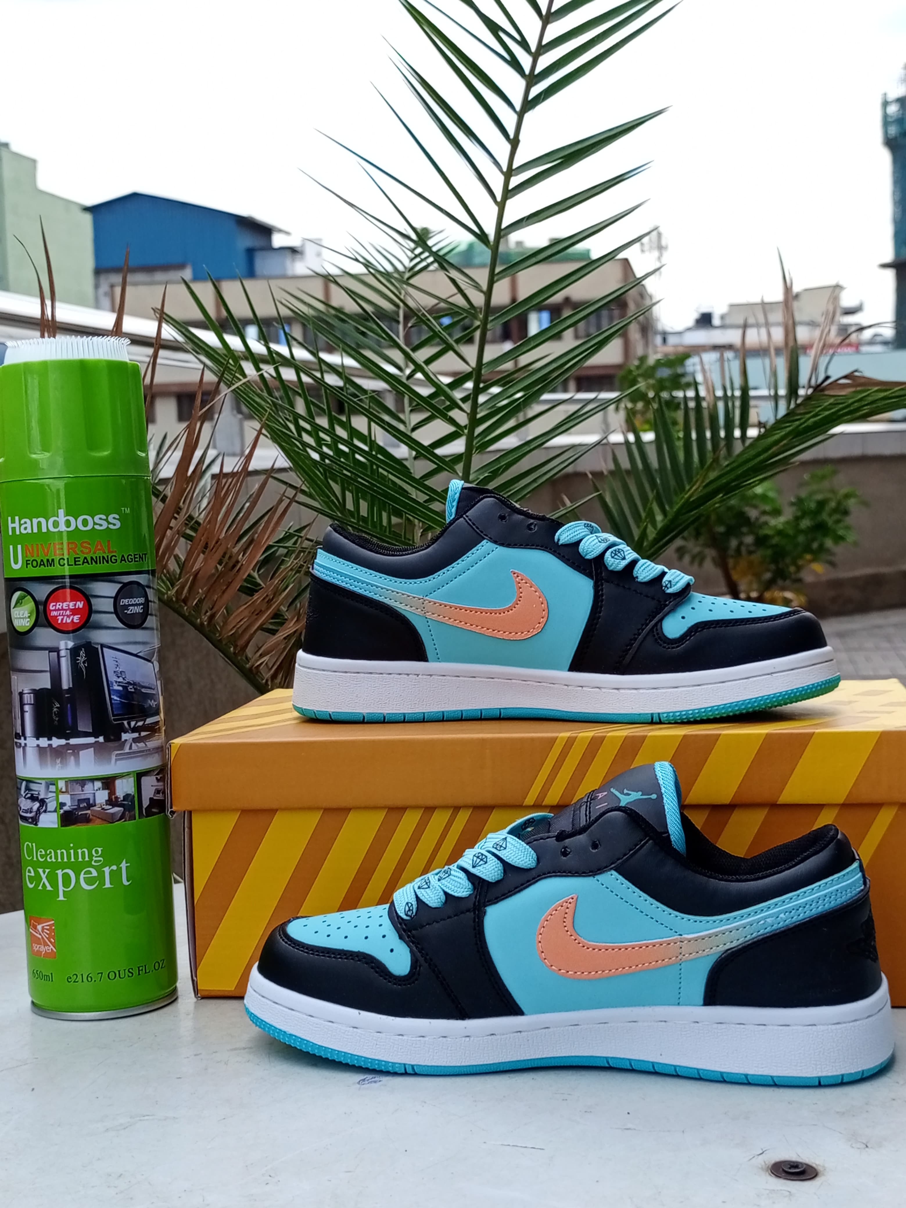 Air Jordan 1 Low Sneakers for Men & Women - Black, Teal & Coral Retro Basketball Shoes - Perfect for Casual Wear, Street Style & Sneaker Collection