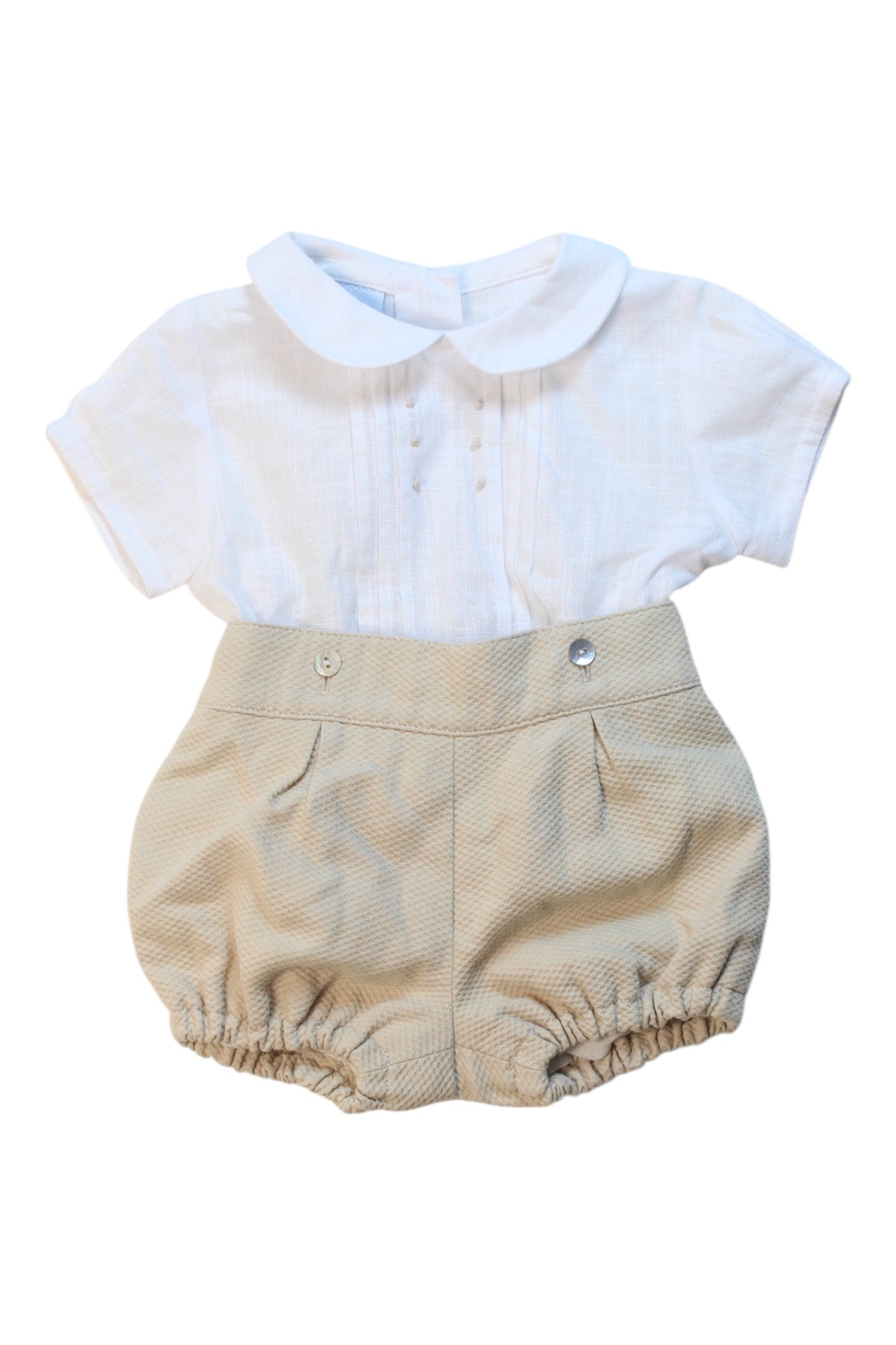 Artesania Granlei Baby Button Up Shirt and Bloomer Set for 3-6 Months - Perfect for Photoshoots, Special Occasions & Everyday Wear