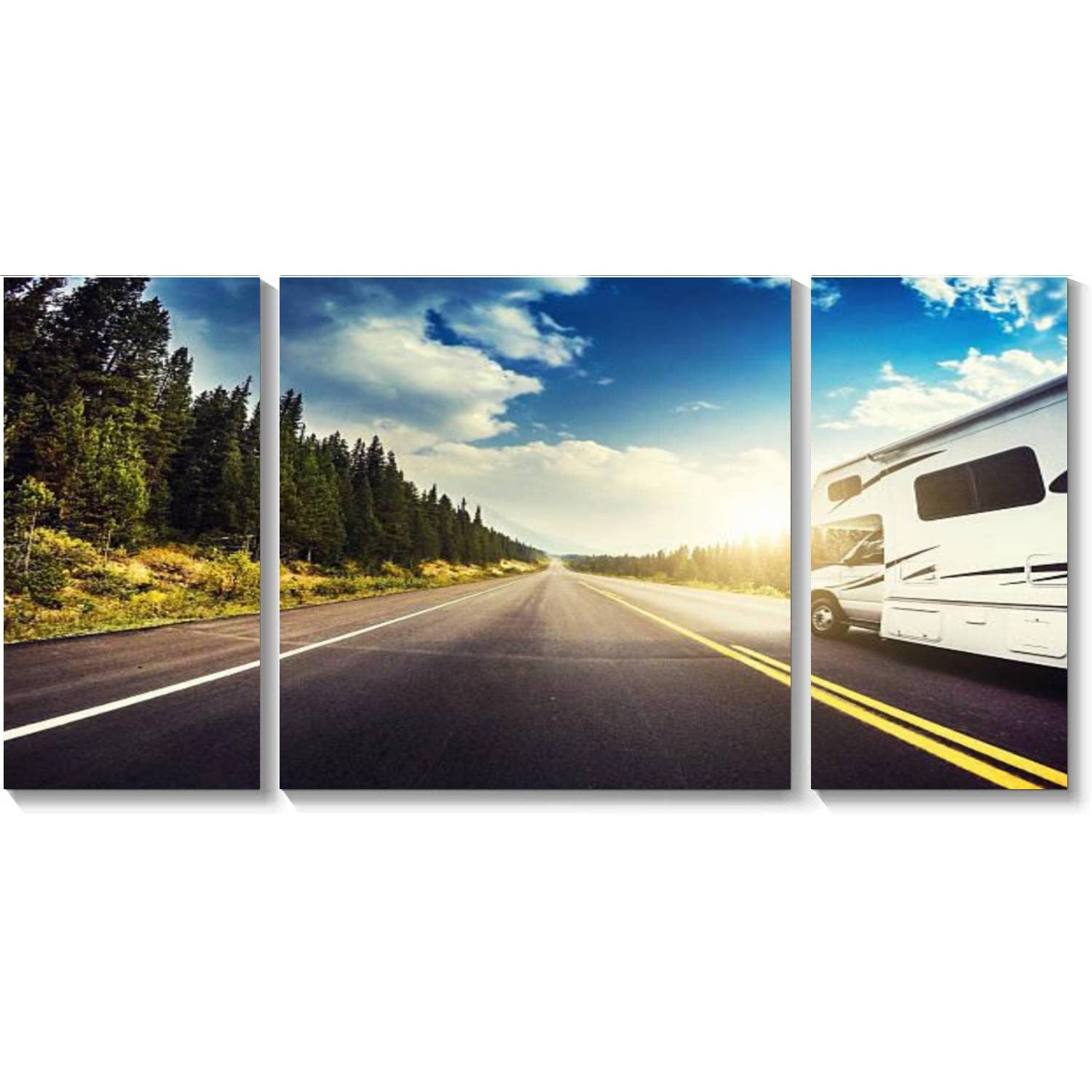 BDMPIZLNSF 3-Panel Canvas Wall Art - Scenic Banff National Park Alberta Canada Landscape Framed Print Painting - Ready to Hang Home Decor for Living Room & Bedroom | Perfect for Nature Lovers & Cabin Decor