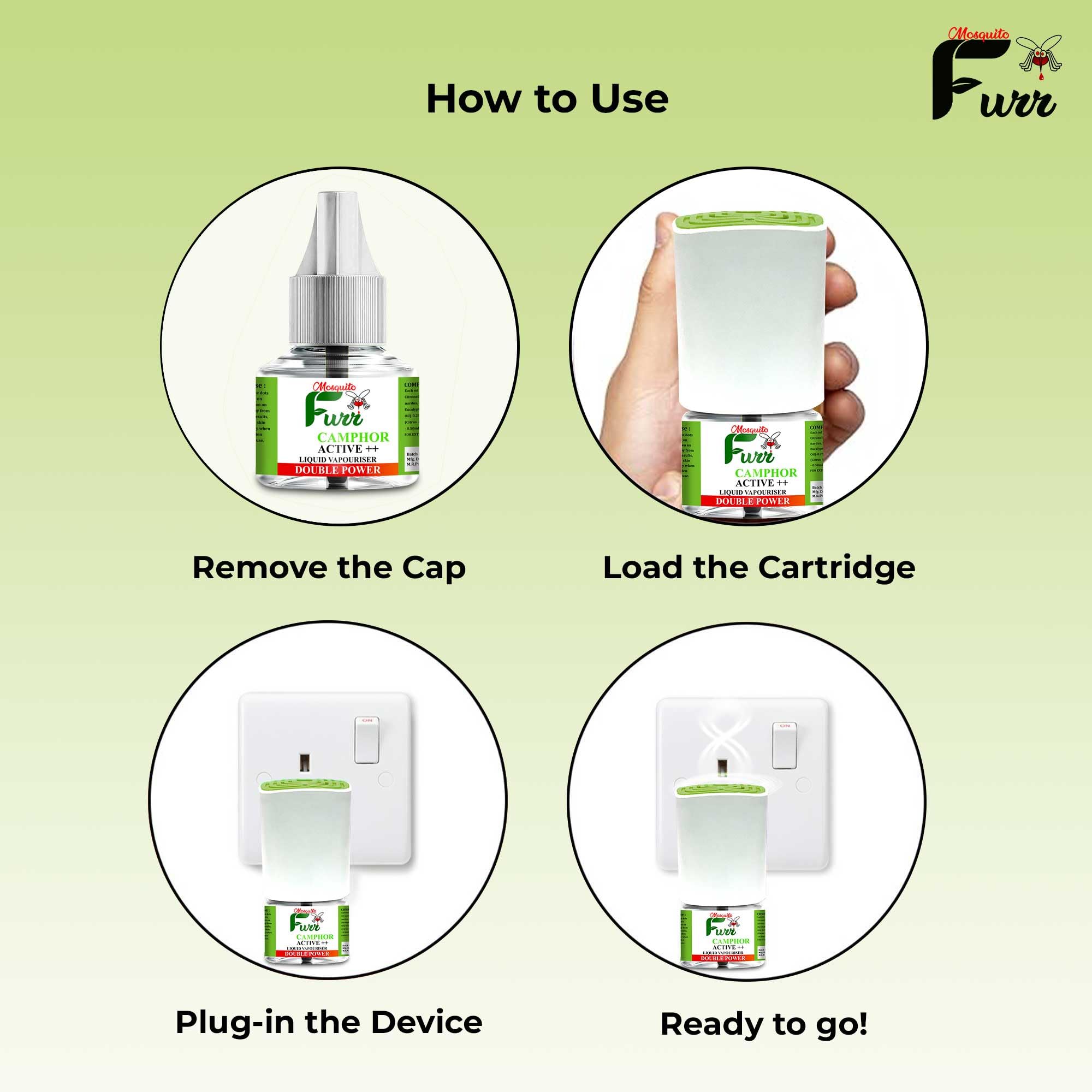 Mosquito Repellent Vaporizer Refill - 100% Herbal, Chemical-Free & Non-Toxic (8-Pack, 45ml) | Double Power Protection for Home, Bedroom & Outdoor Use