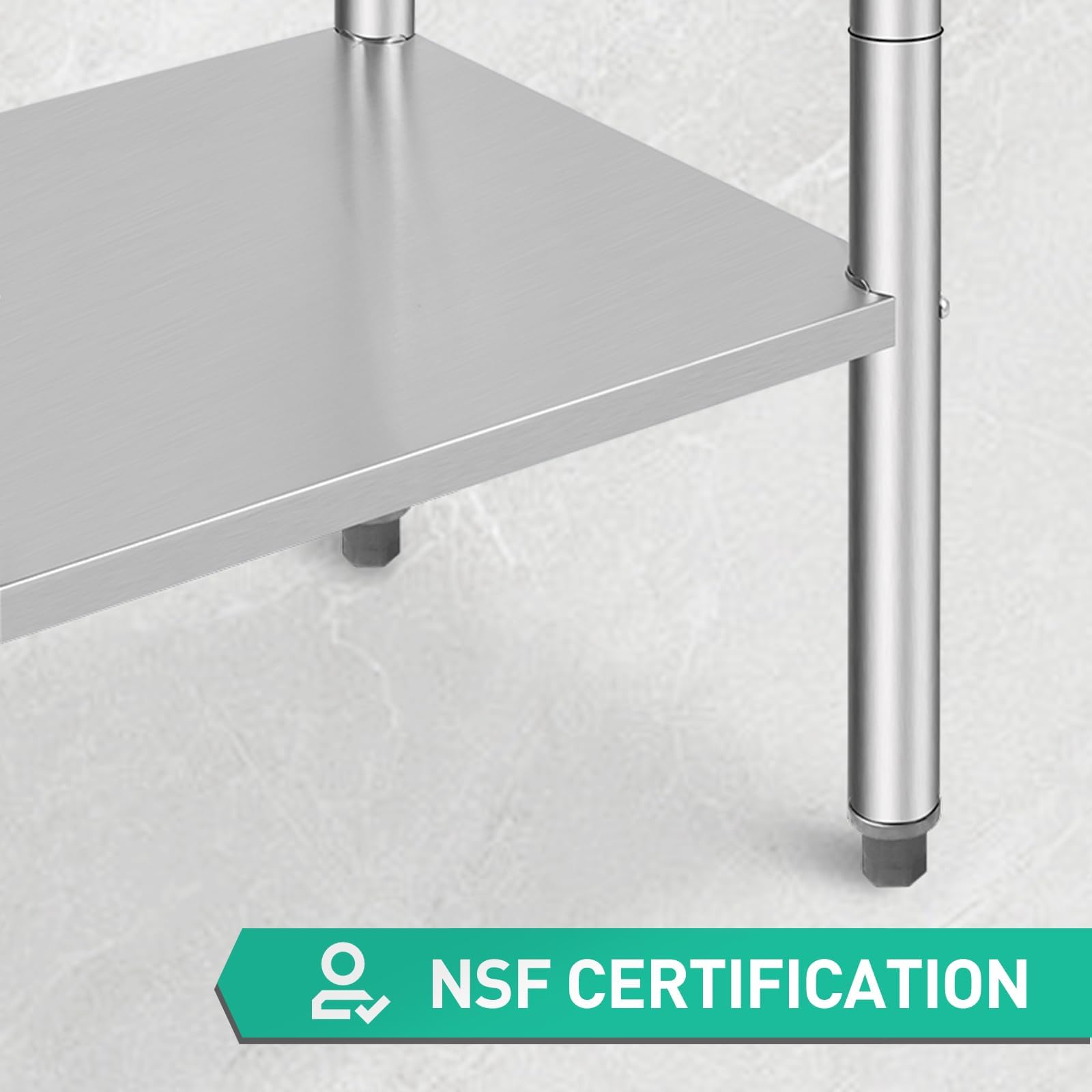 Stainless Steel Prep Table 30x24x35 Inches - NSF Certified Commercial Kitchen Table for Restaurant, Home & Hotel Use - Durable Metal Work Surface for Food Prep, Cooking & Serving