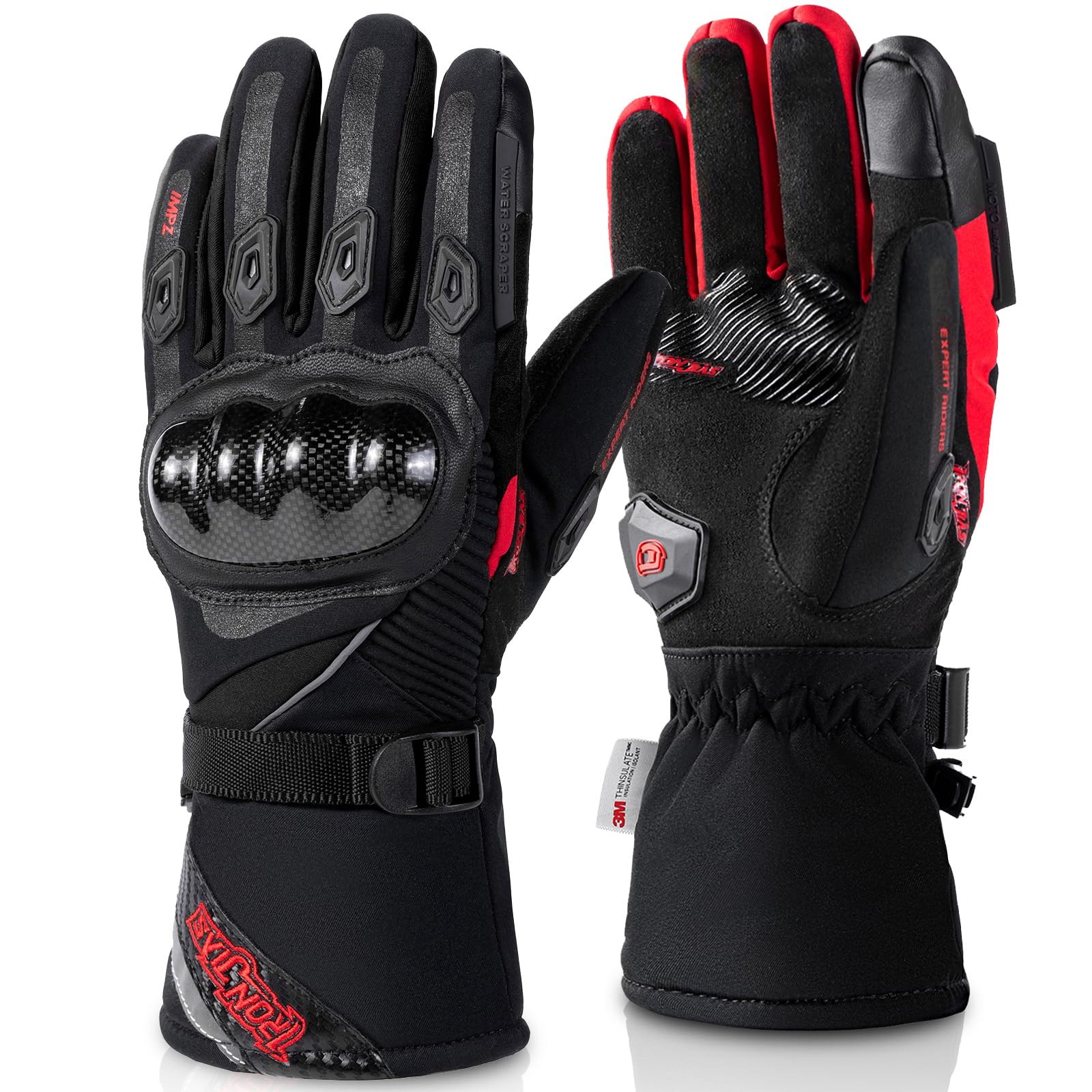 BORLENI Winter Motorcycle Gloves - Waterproof & Windproof Riding Gloves for Men & Women - Warm Protection for Cold Weather Motorcycling, Commuting & Adventure Riding