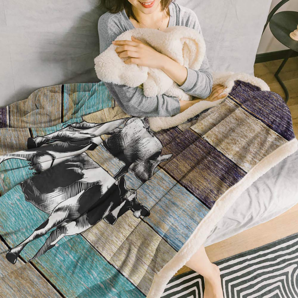 Farm Animals Sherpa Fleece Blanket - Super Soft & Warm 40