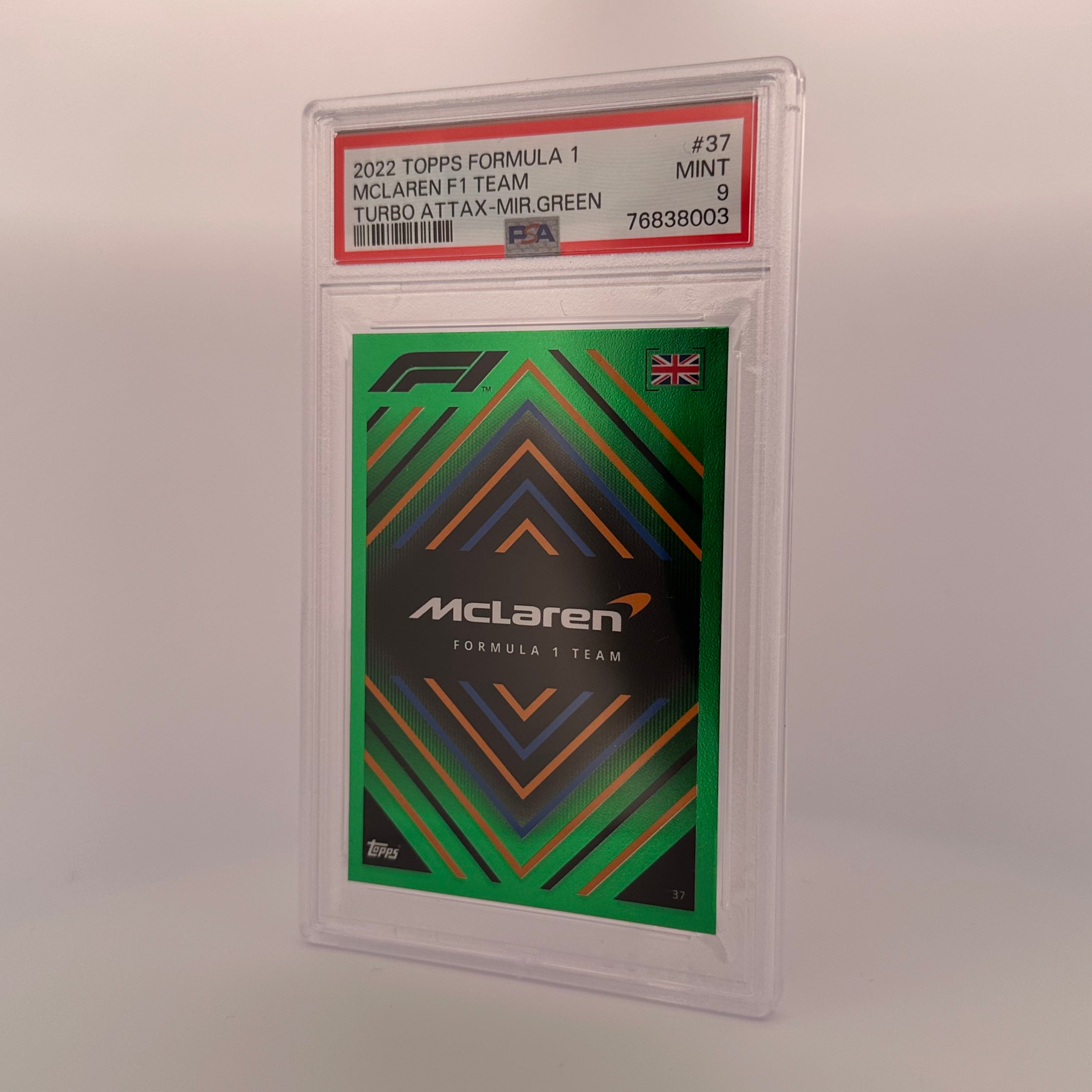 PSA 9 193/500 MCLAREN TEAM #37 MIRROR GREEN - Rare Collectible Trading Card for Sports Memorabilia & Racing Fans - Perfect for Display, Investment & Gifting