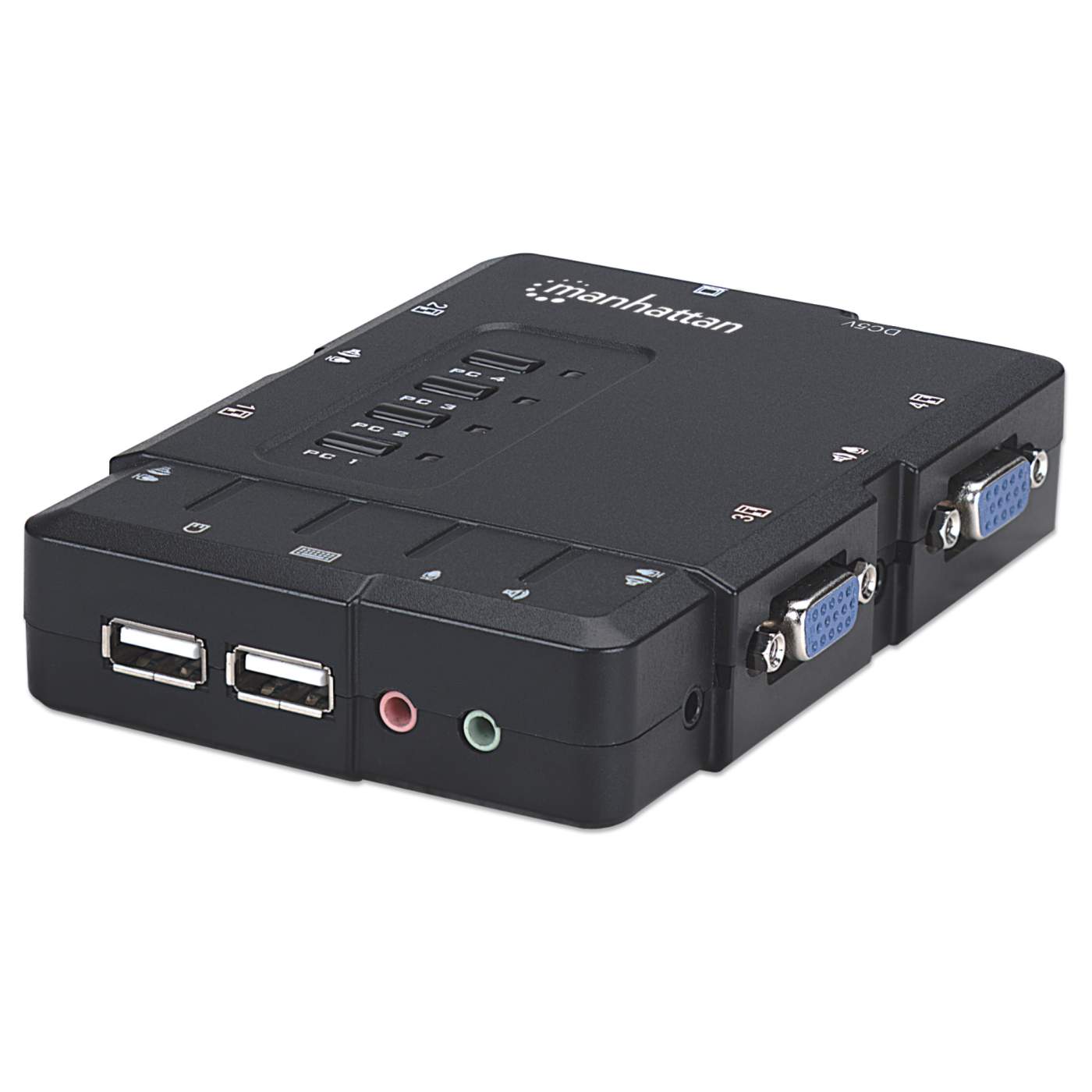 4 Port Compact KVM Switch for PC & Mac - USB 2.0 Hub with HDMI Support - Ideal for Home Office, Gaming & Multi-Device Workspace Setup