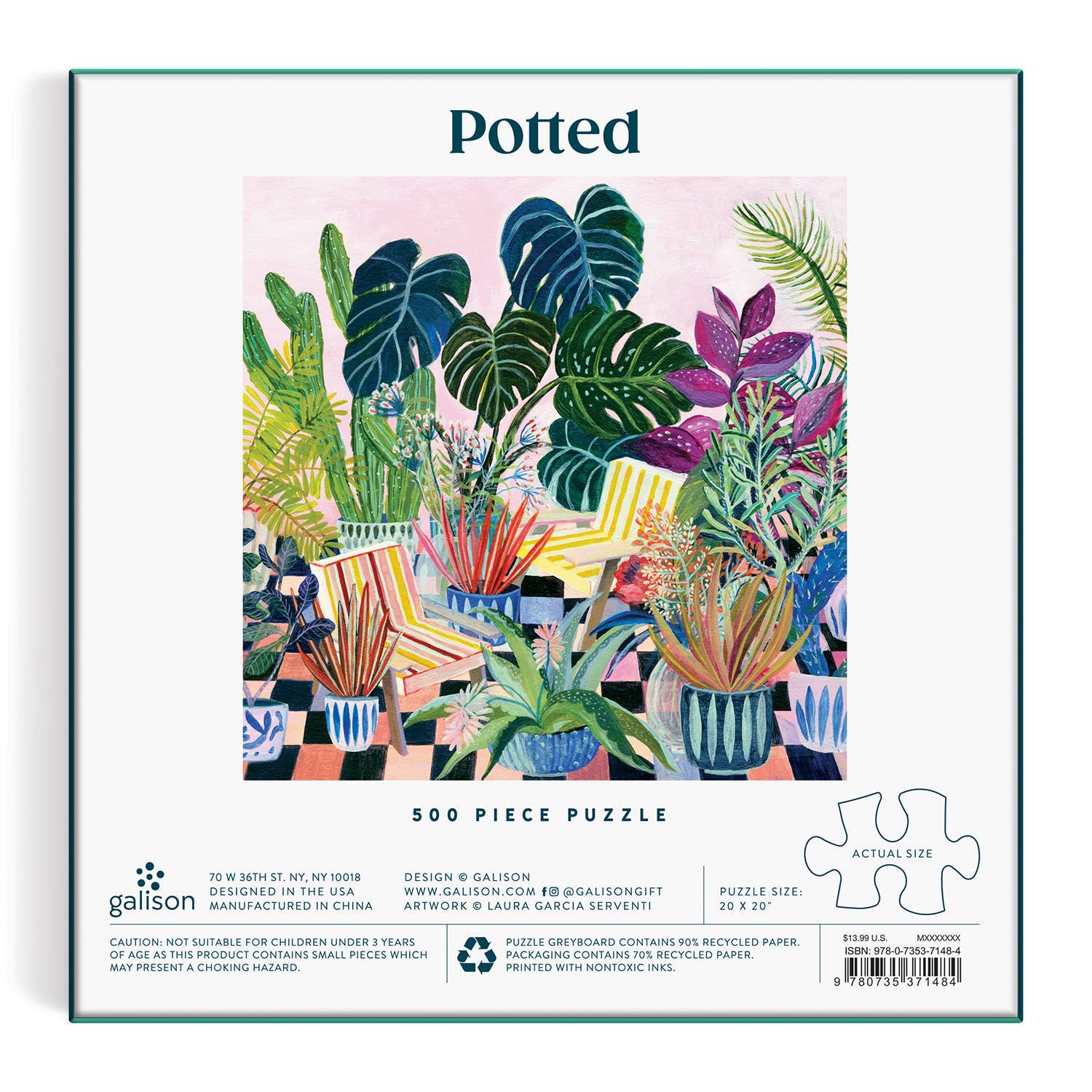 Chronicle Books Potted 500 Piece Jigsaw Puzzle - Beautiful Floral Plant Puzzle for Adults & Teens, Perfect for Relaxation, Home Decor & Family Game Night