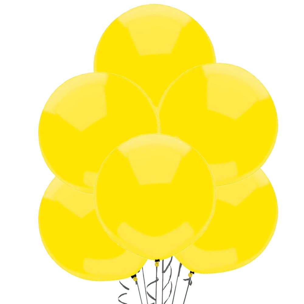 17 Inch PMU Outdoor Display Balloons - Premium Crystal Lemon Yellow Latex Balloons (Pack of 12) for Birthday Parties, Graduations, Baby Showers & Outdoor Events
