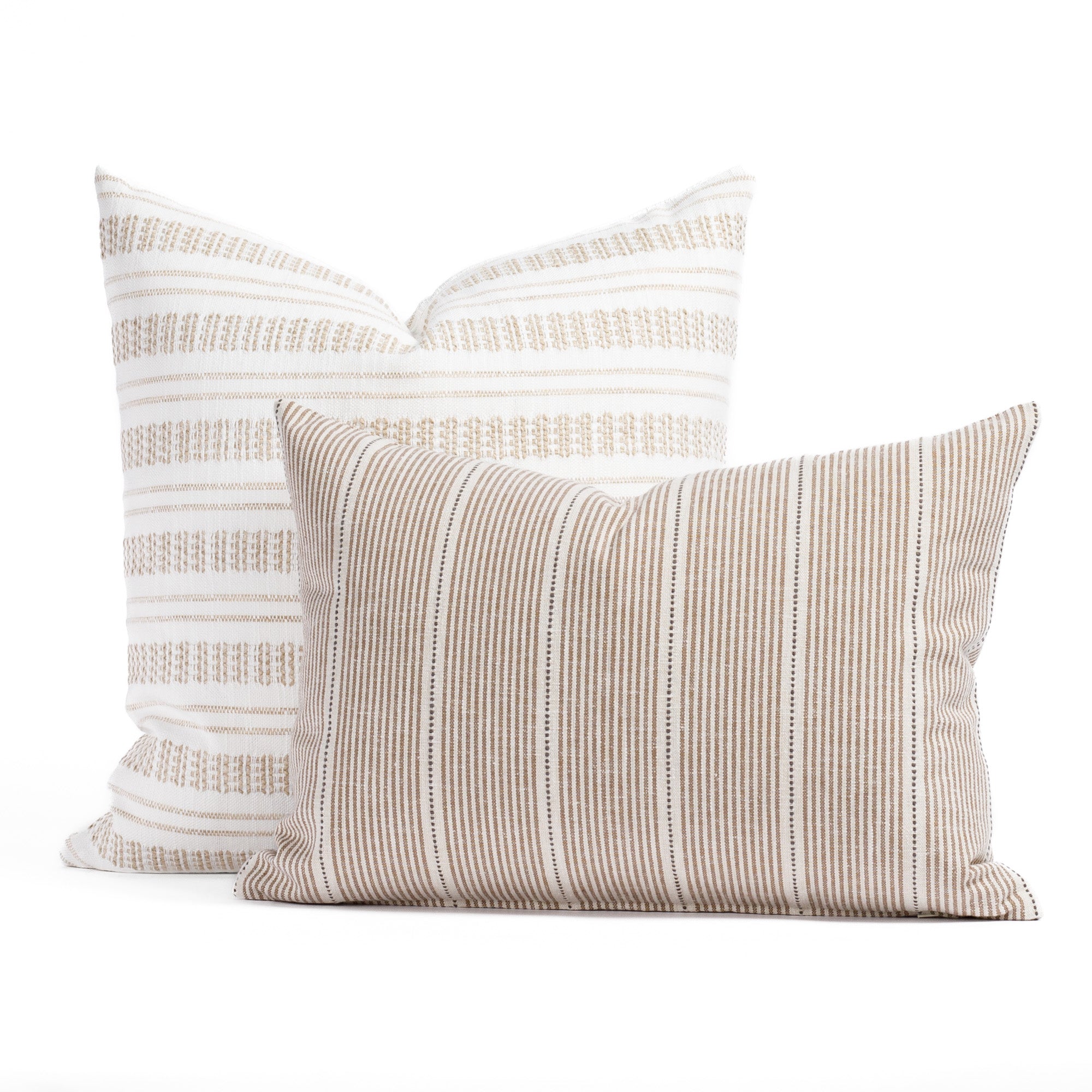 Harper Stripe 14x20 Lumbar Pillow for Couch & Bed - Coffee Brown Decorative Throw Pillow - Perfect for Living Room, Bedroom, and Home Decor