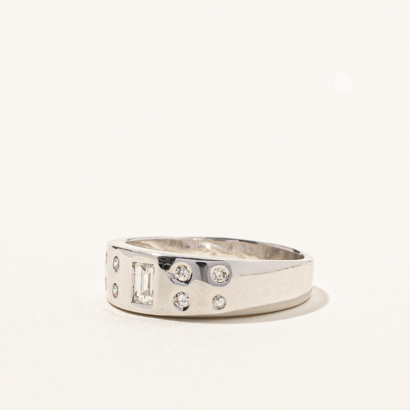 Flush Set Multi Cut Diamond Band Ring - 0.36 Carat Total Weight (CTW) - Size 6.5 - Perfect for Wedding Bands, Anniversary Gifts & Everyday Elegance