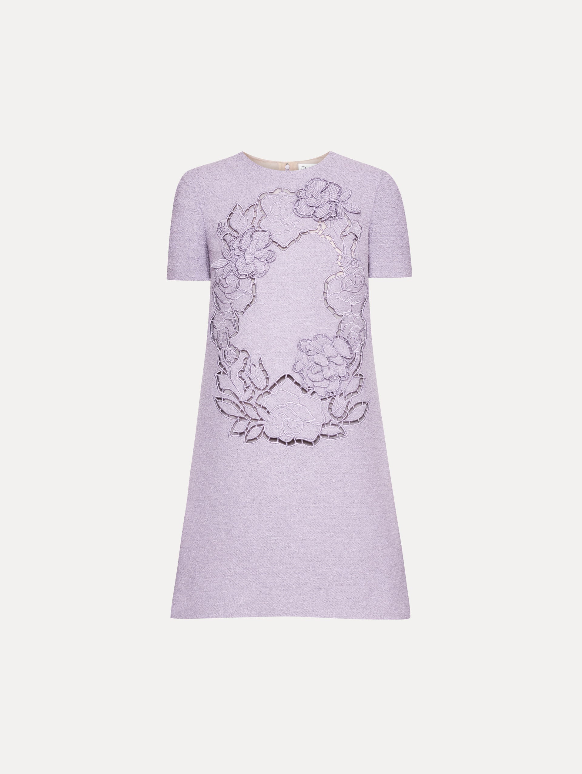 English Rose Cutout Tweed Shift Dress - Vintage Floral Print Women's Dress for Office, Party & Special Occasions