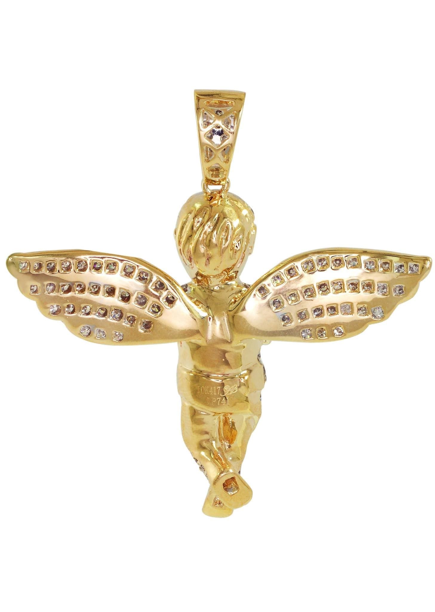 Diamond Angel Pendant Necklace - 16.03g Solid 925 Sterling Silver with 2.85 Carat Genuine Diamonds - Perfect for Valentine's Day Gifts, Anniversary Presents & Special Occasions