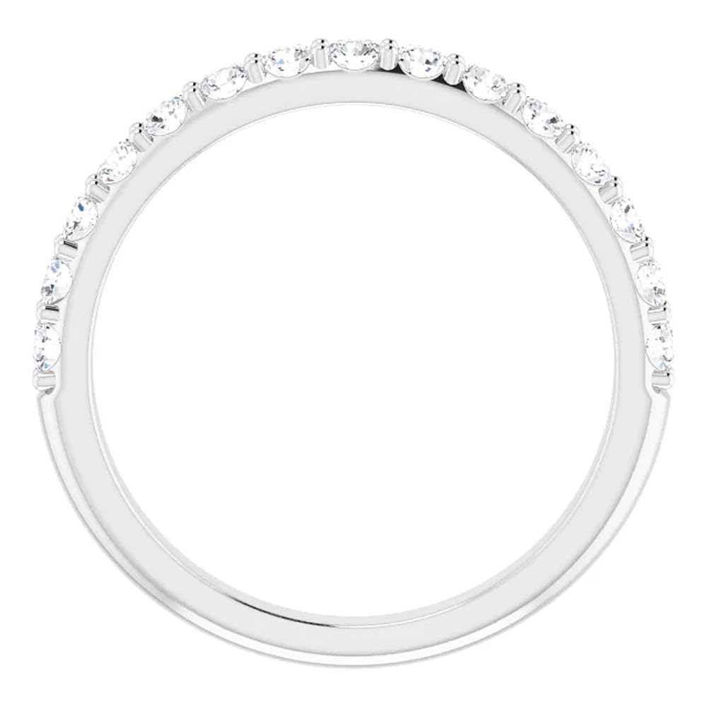 1/2 Carat Lab Grown Diamond Stackable Ring for Women - 14K White Gold Anniversary & Wedding Band - Perfect for Stacking, Bridal Sets, and Everyday Elegance