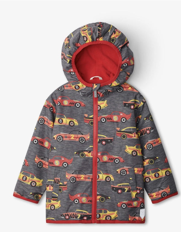 Hatley Microfleece Lined Jacket for Kids - Classic Race Cars Design - Warm Winter Coat for Boys & Girls - Perfect for Outdoor Play, School & Cold Weather Activities