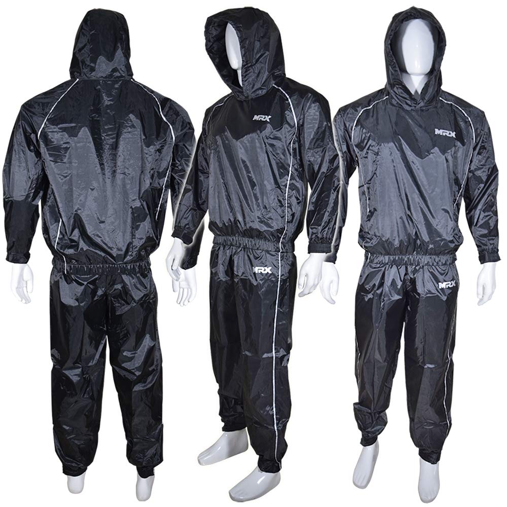 MRX Heavy Duty Sweat Suit for Men & Women - Waterproof Workout Training & Exercise Sauna Suit - Weight Loss Track Suits Set for Gym, Running & Fitness Training